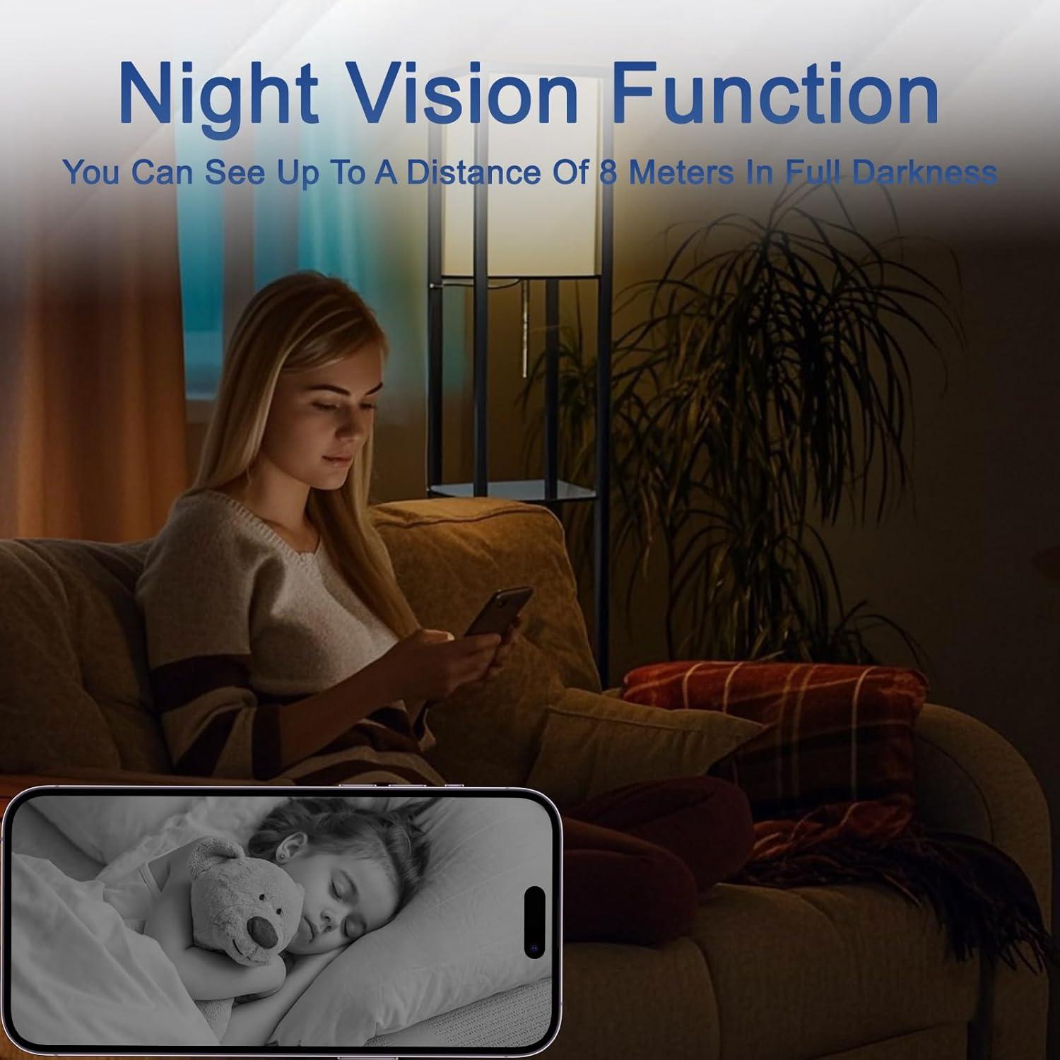 Cámara Inalámbrica WiFi 4K RXIMA con Detección de Movimiento