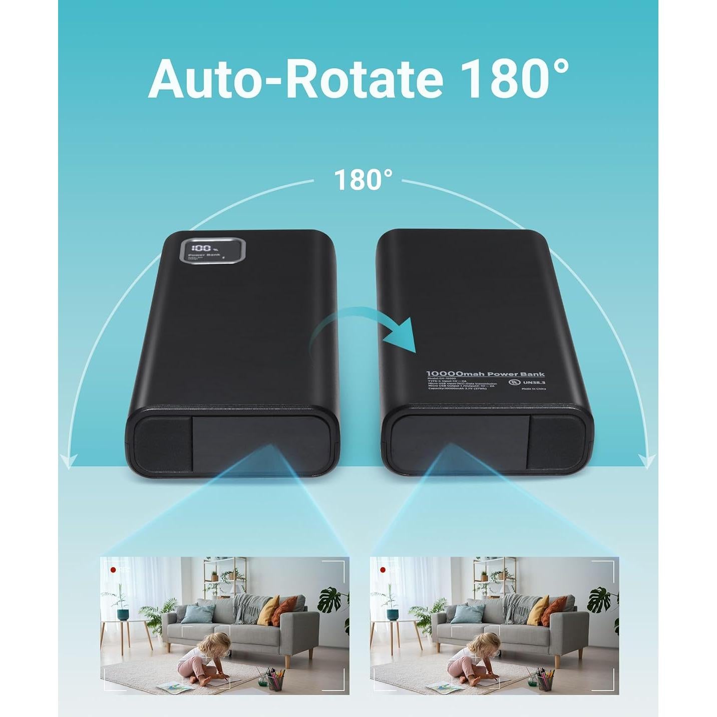 Cámara de Seguridad 2K HD Zygnatek con Banco de Energía 10,000mAh