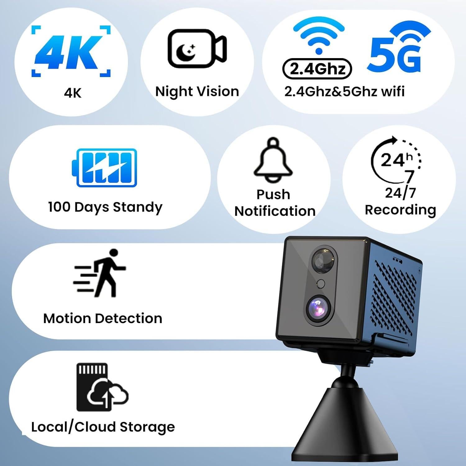 Cámara de Seguridad WiFi 4K Javiscam C3 con Visión Nocturna