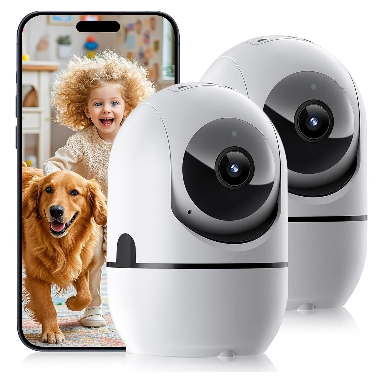 Cámara de Seguridad Interior GBIUT 2 Pack 360° HD WiFi 5G/2.4GHz