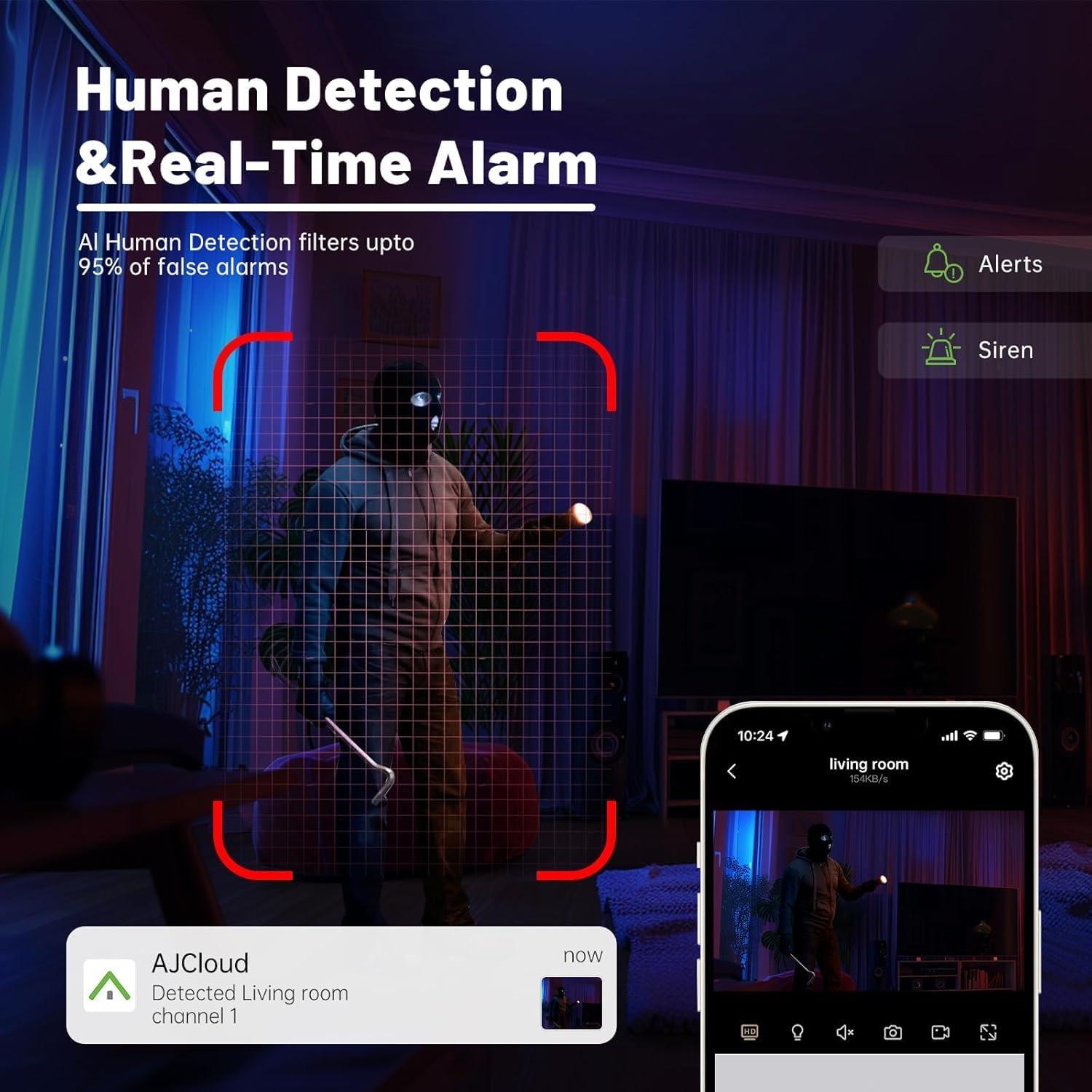 Cámara de Seguridad Interior GBIUT 2 Pack 360° HD WiFi 5G/2.4GHz