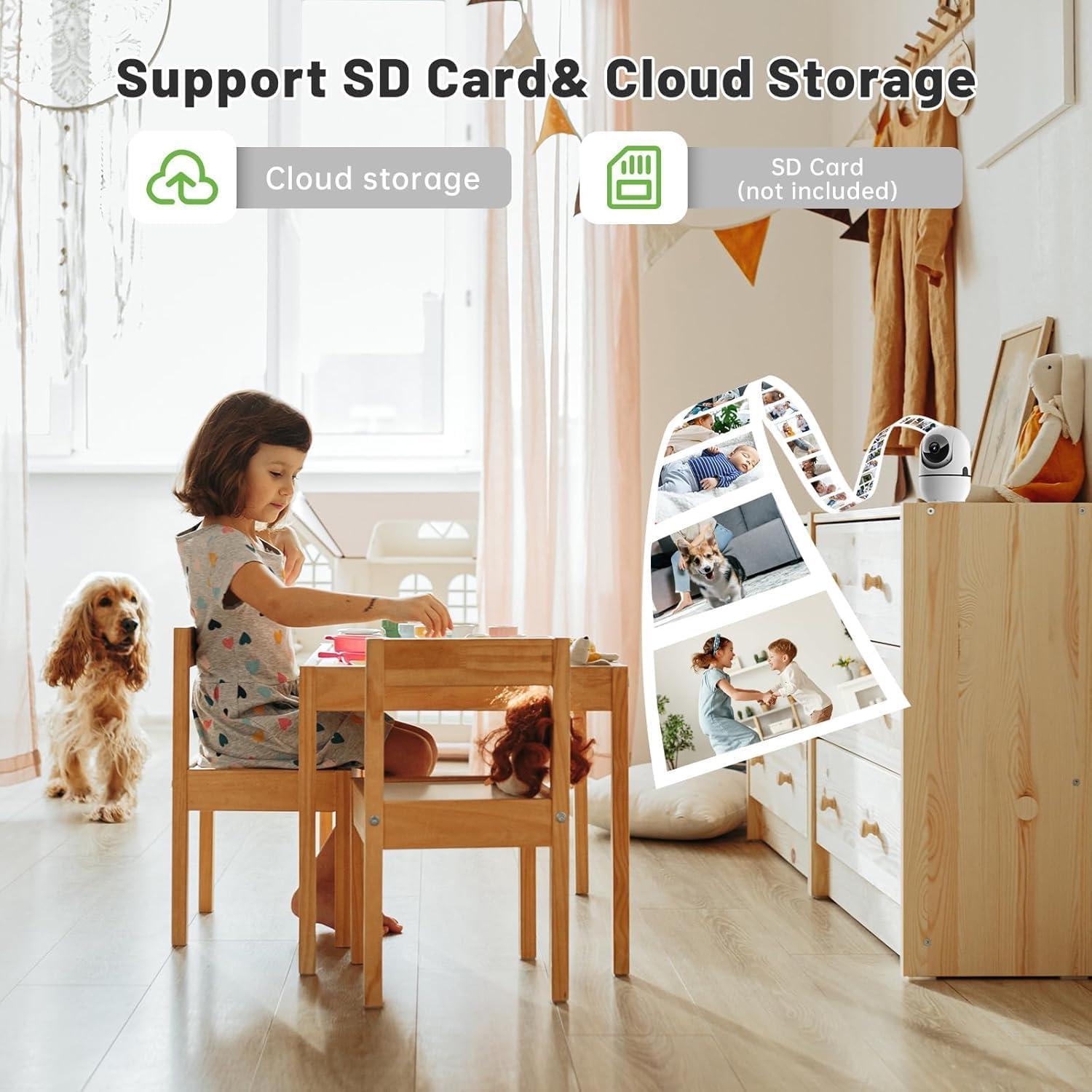 Cámara de Seguridad Interior GBIUT 2 Pack 360° HD WiFi 5G/2.4GHz