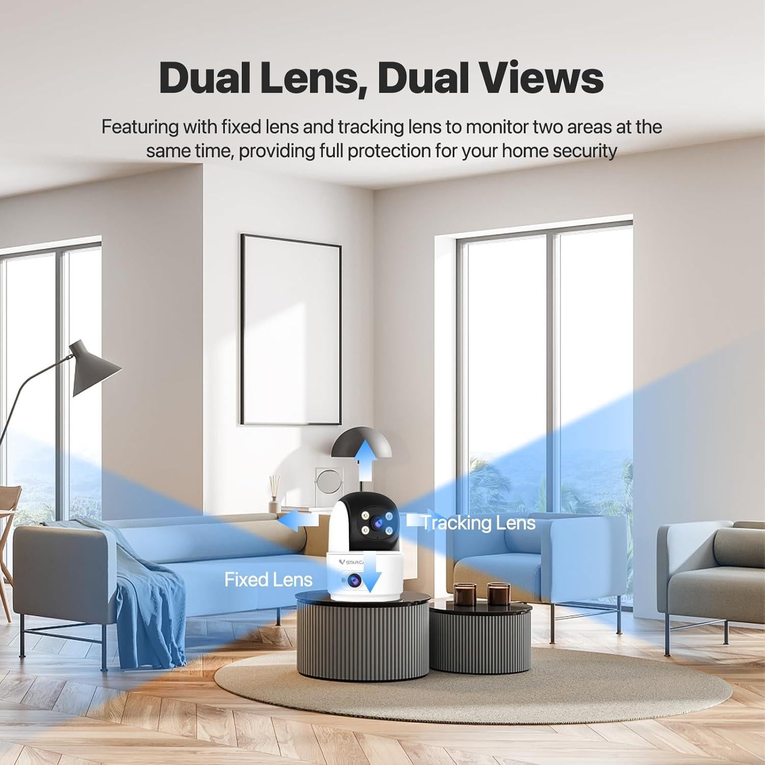 Cámara de Seguridad Interior VSTARCAM C996DR 2K Doble Lente