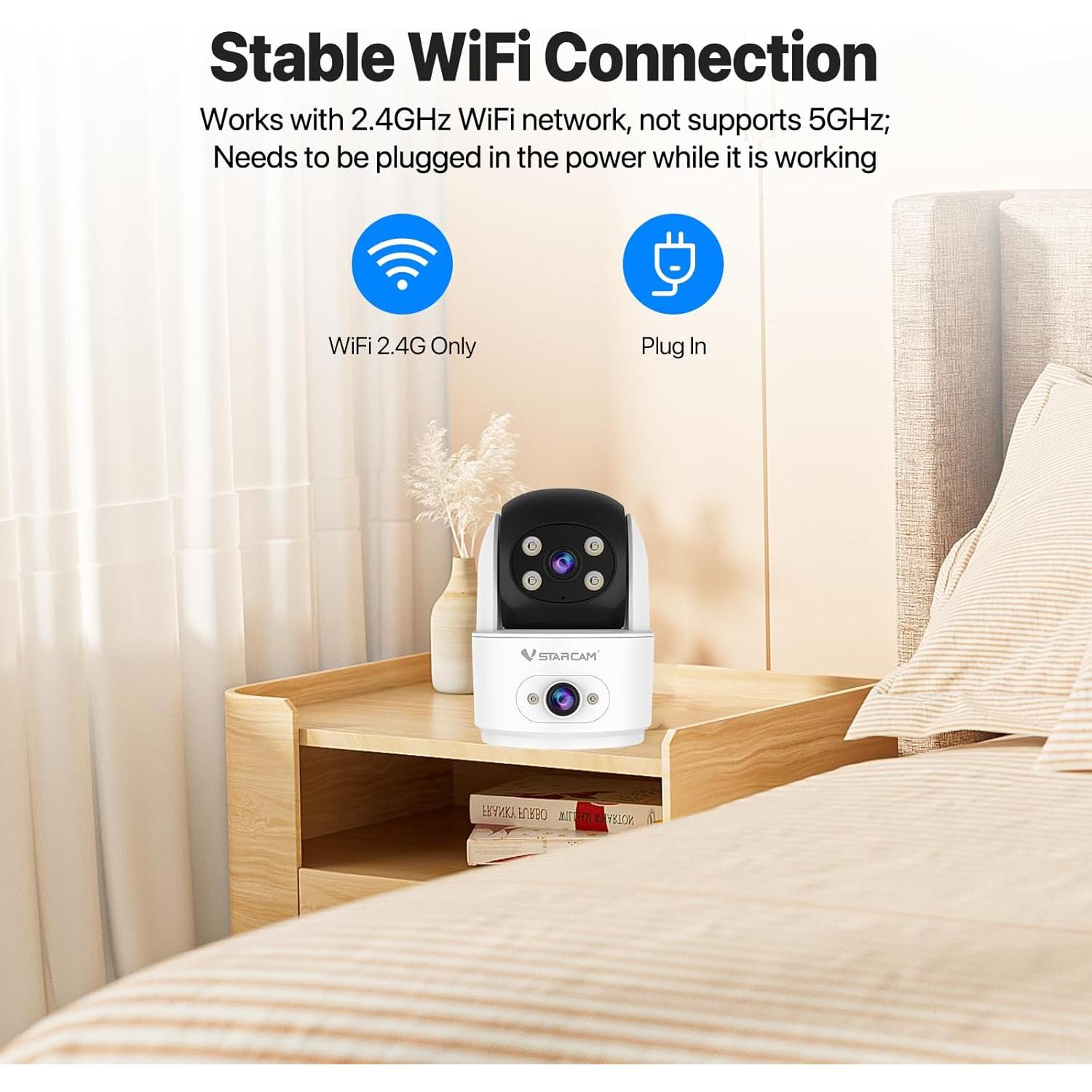 Cámara de Seguridad Interior VSTARCAM C996DR 2K Doble Lente