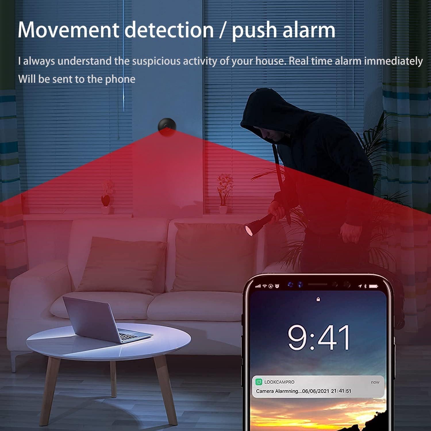 Cámara de Seguridad Mini WiFi 4K Genérico con Visión Nocturna