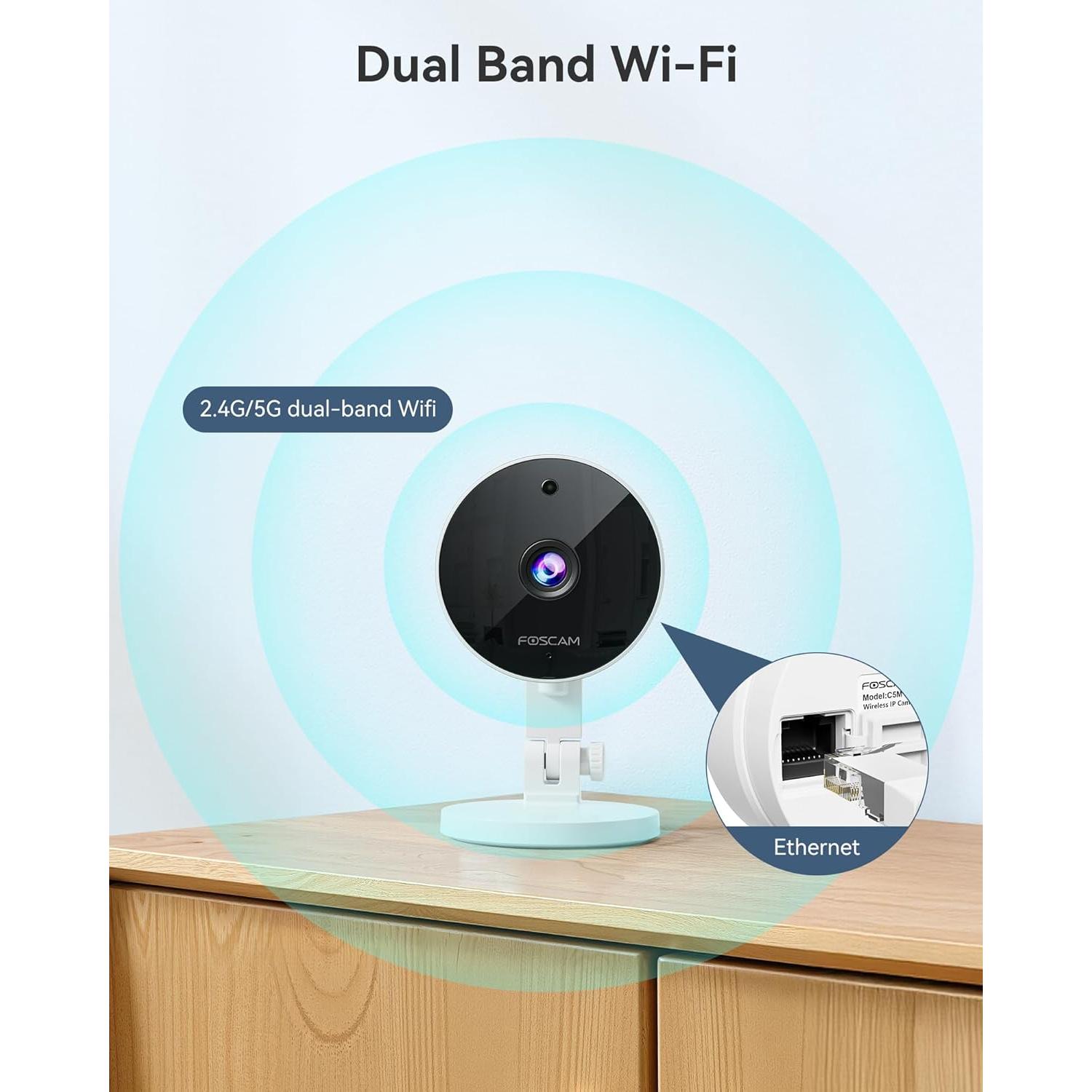 Cámara de Seguridad FOSCAM C5M 3K 5MP WiFi Interior con Zoom 20X