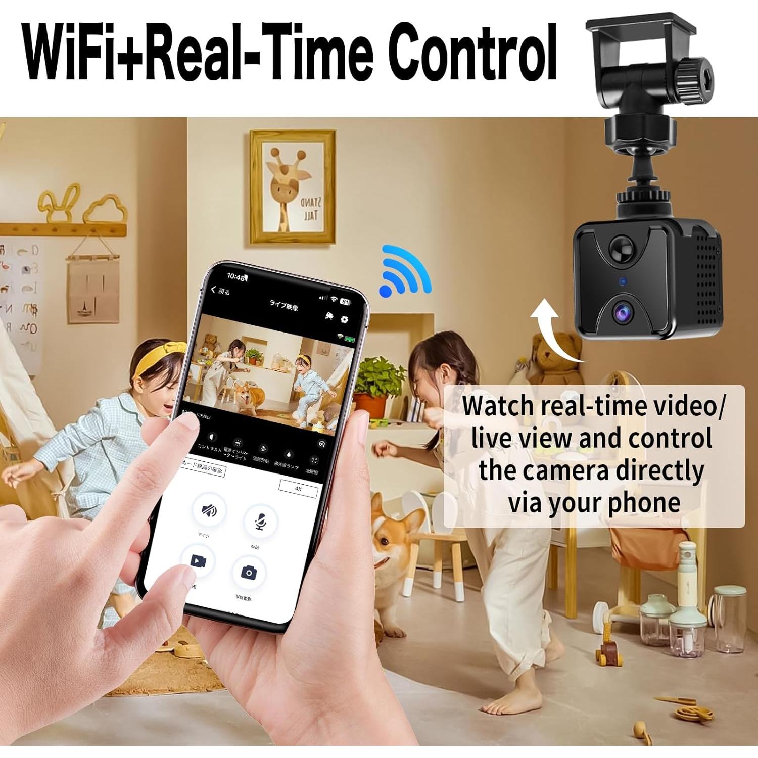 Mini Cámara Nanny WiFi 4K Hoyaliro con Visión Nocturna