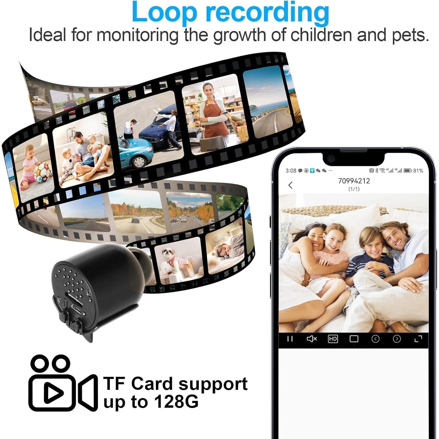 Cámara de Seguridad Inalámbrica Rettru QH5 HD 1080P con Visión Nocturna