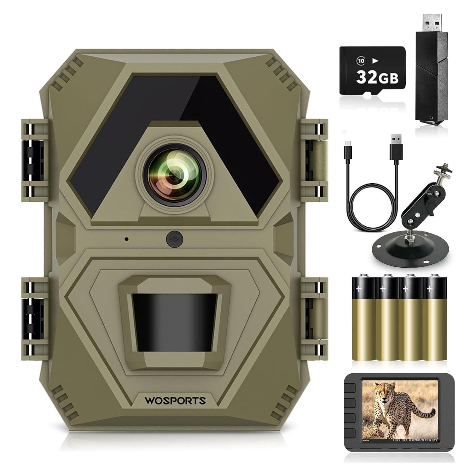 Cámara de sendero WOSPORTS H37 36MP 1440P visión nocturna