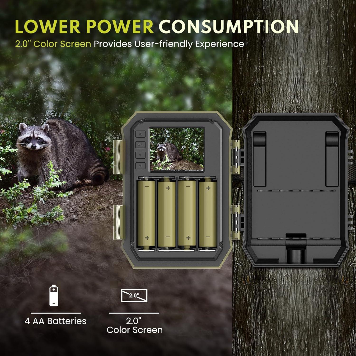 Cámara de sendero WOSPORTS H37 36MP 1440P visión nocturna