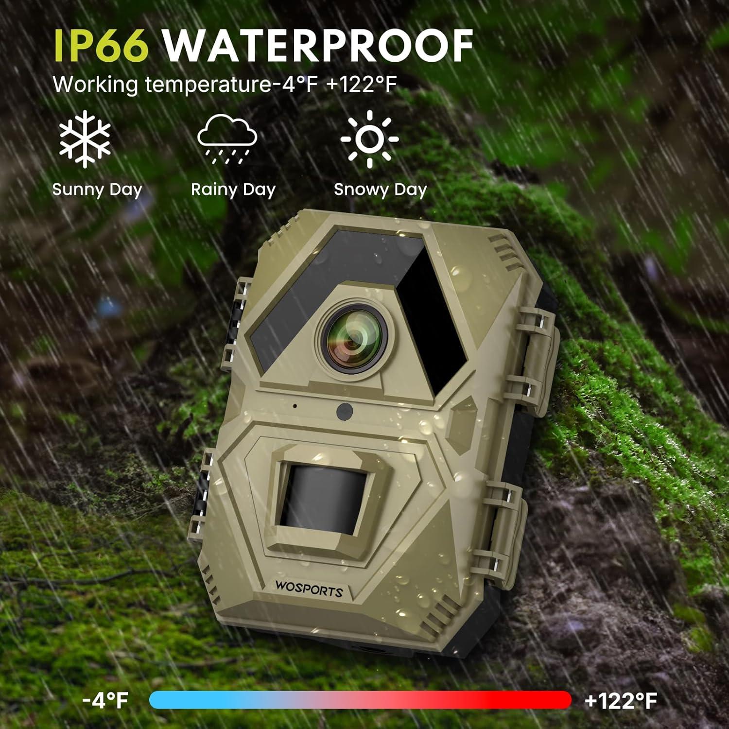 Cámara de sendero WOSPORTS H37 36MP 1440P visión nocturna