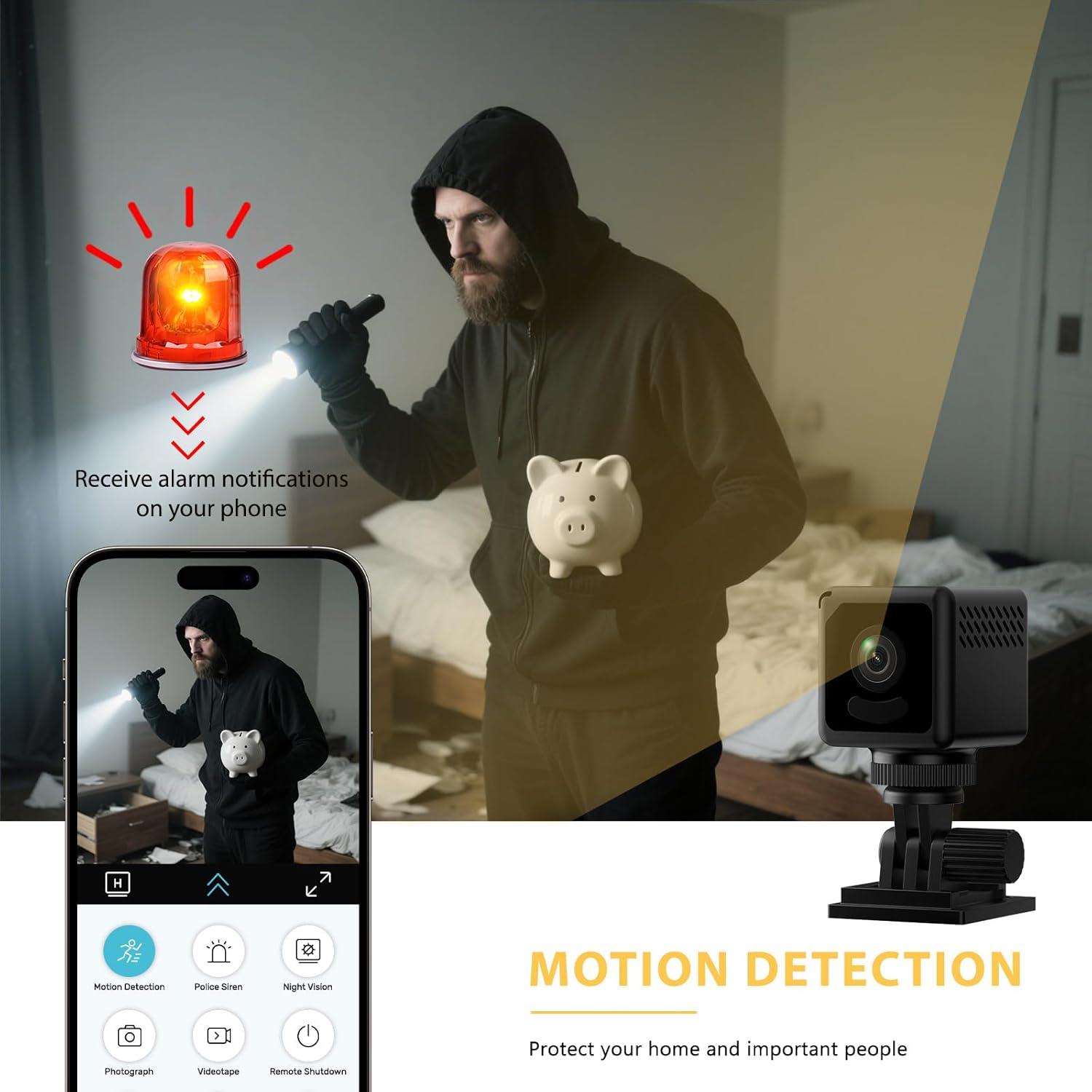 Mini Cámara Inalámbrica 4K Terura con Visión Nocturna y WiFi