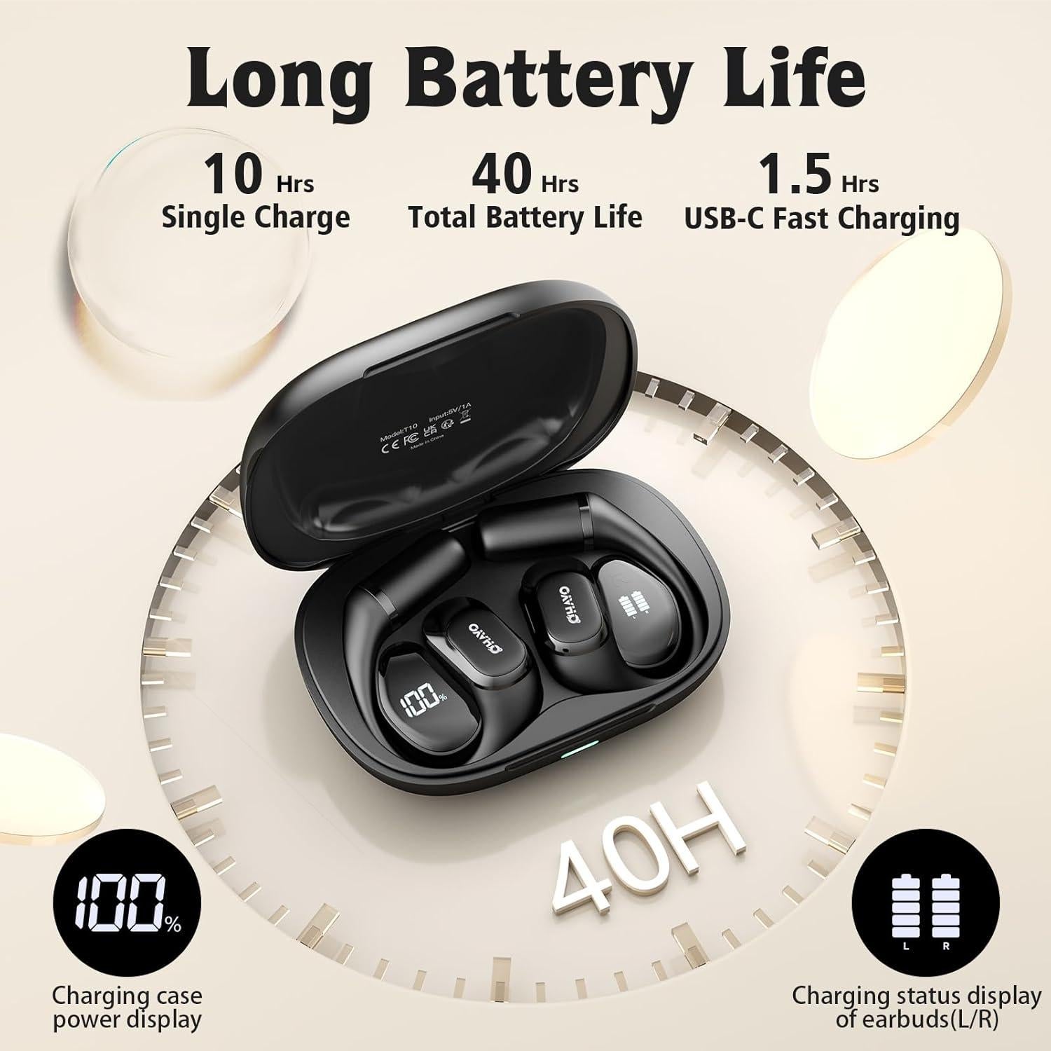 Auriculares Bluetooth 5.4 Ohayo T10 de Oído Abierto IPX6