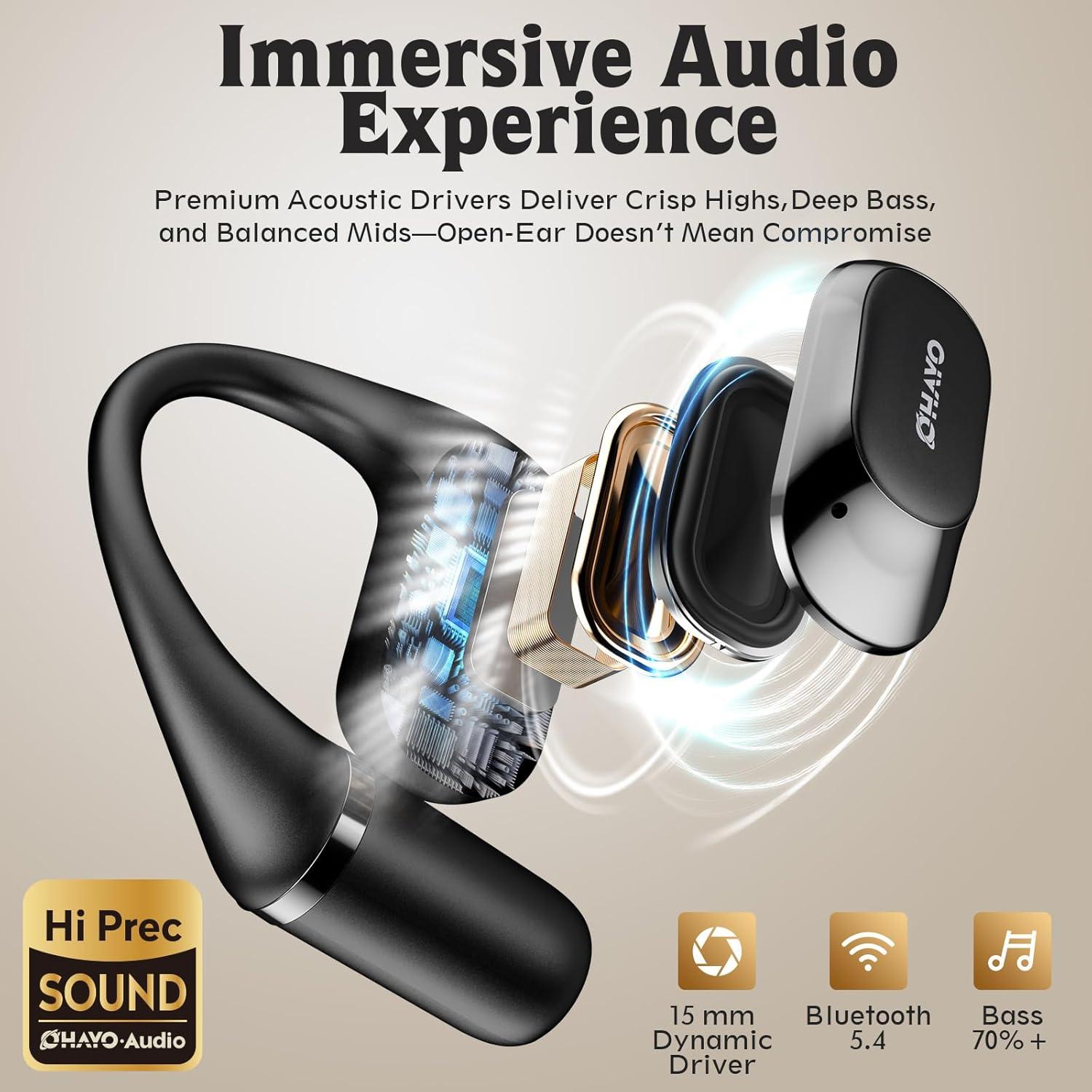 Auriculares Bluetooth 5.4 Ohayo T10 de Oído Abierto IPX6