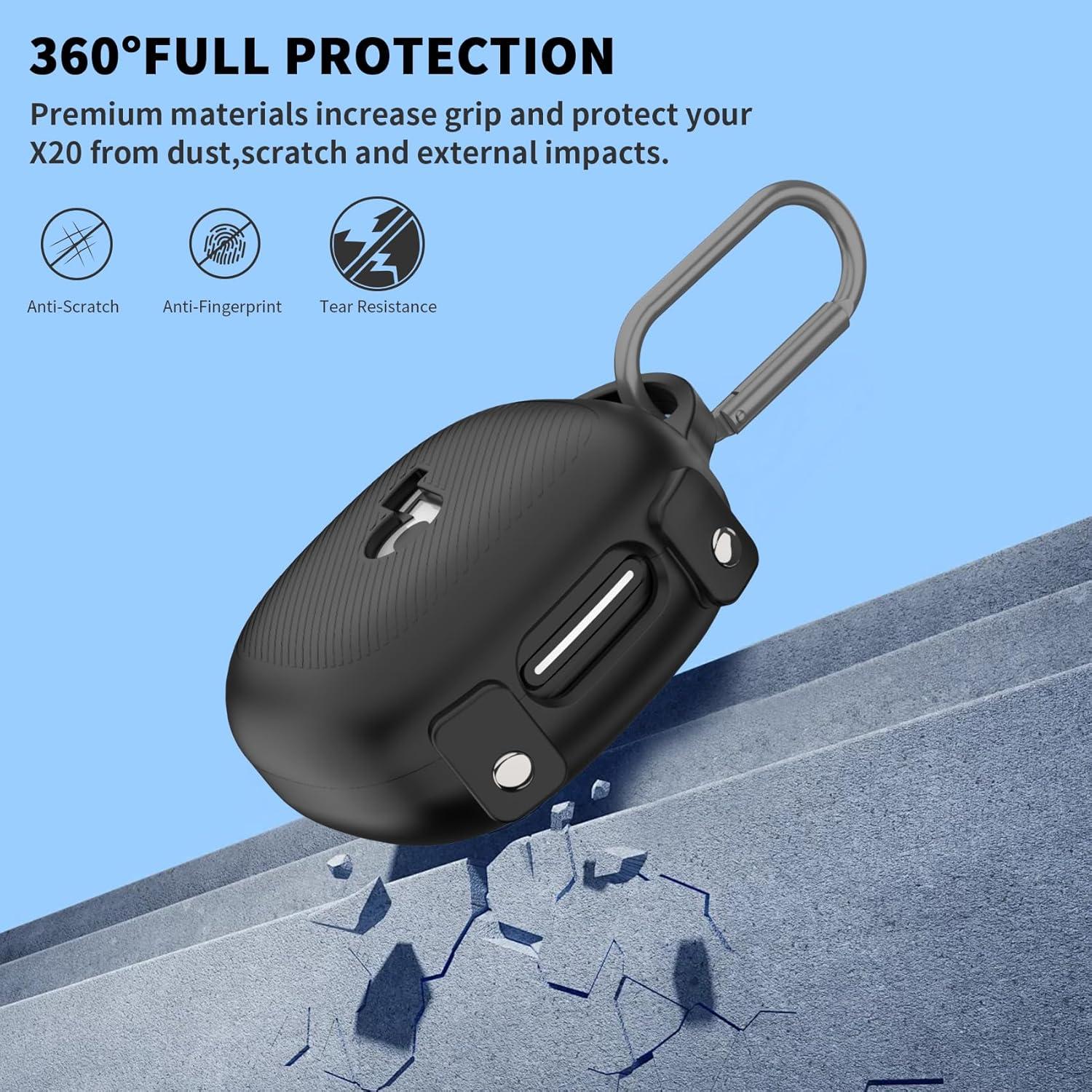 Funda de Silicona Genérica para Auriculares Anker Soundcore X20 - Protección Completa y Mosquetón