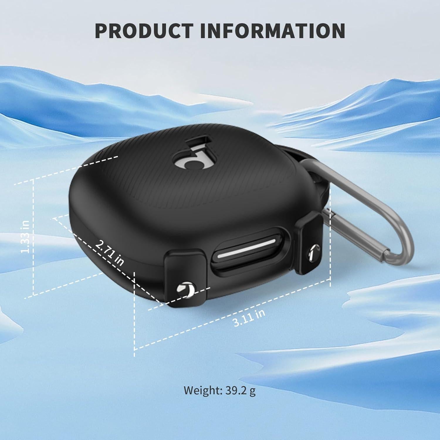 Funda de Silicona Genérica para Auriculares Anker Soundcore X20 - Protección Completa y Mosquetón