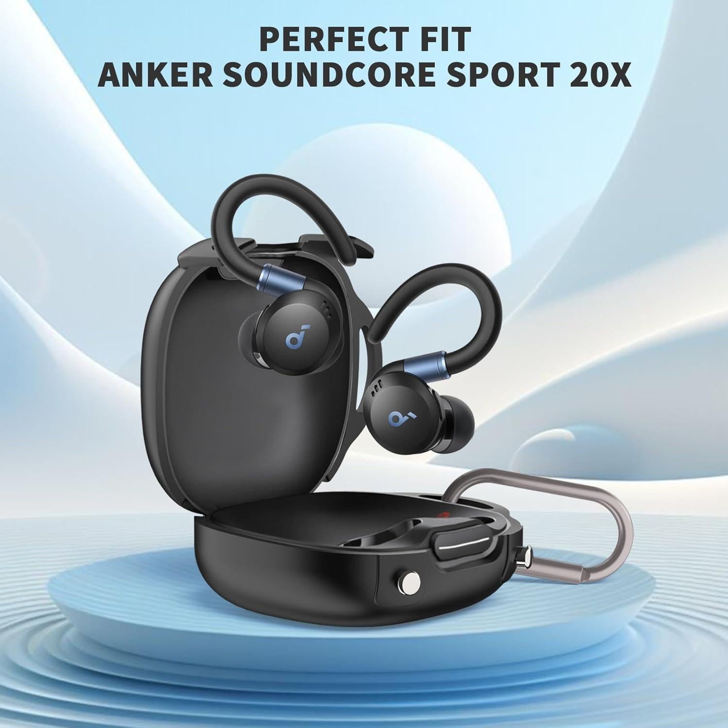 Funda de Silicona Genérica para Auriculares Anker Soundcore X20 - Protección Completa y Mosquetón