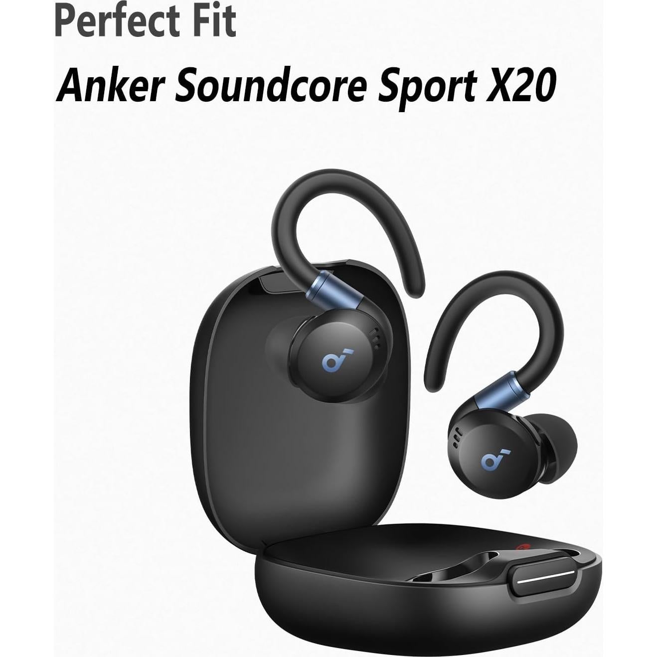 Puntas de Silicona Geiomoo para Auriculares Anker Soundcore Sport X20 (Negro, L/M/S)