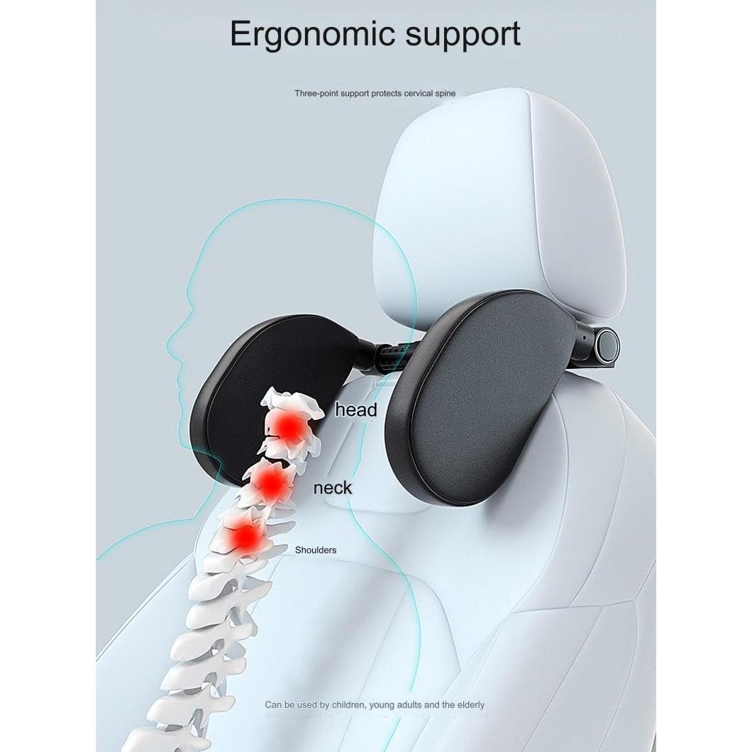 Cojín de Reposacabezas Ajustable PartsTo para Viajes - Negro