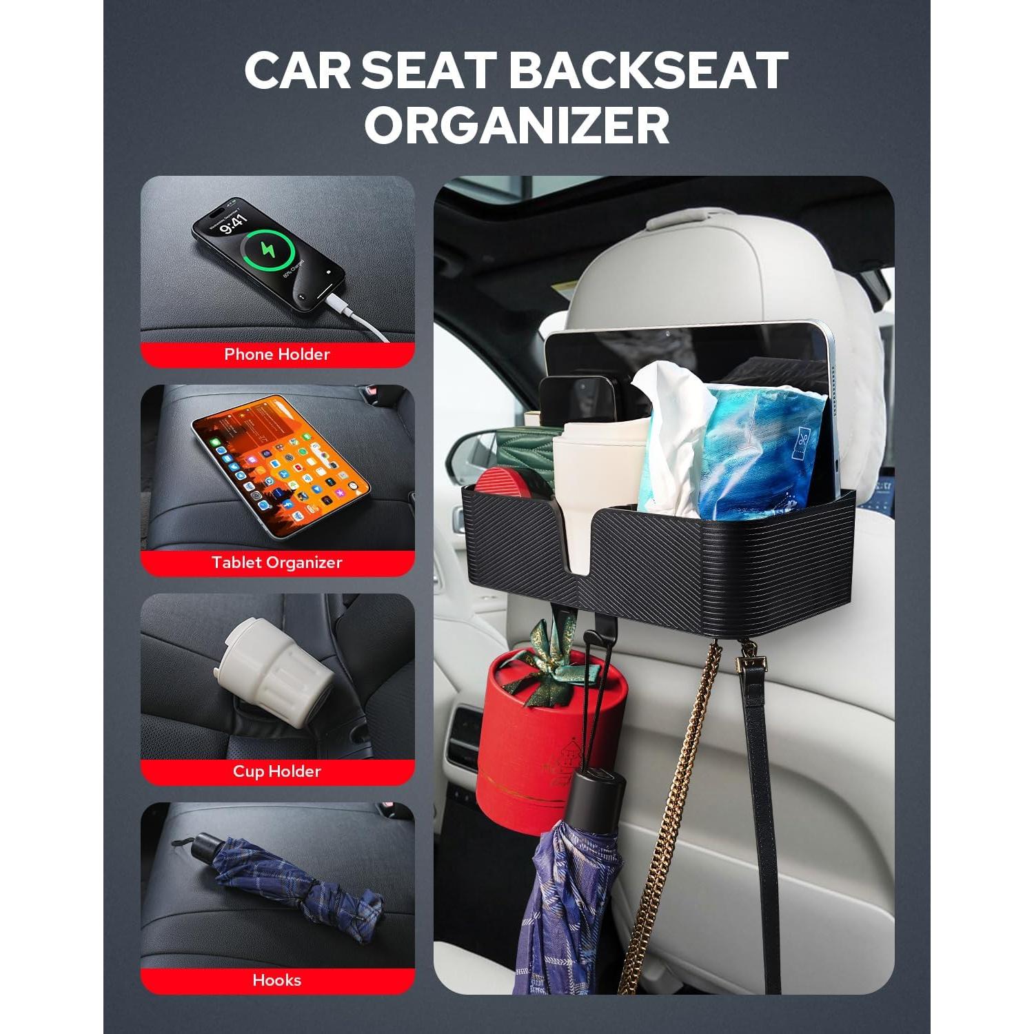 Organizador de Respaldo de Asiento de Coche Benlari Negro 3 en 1