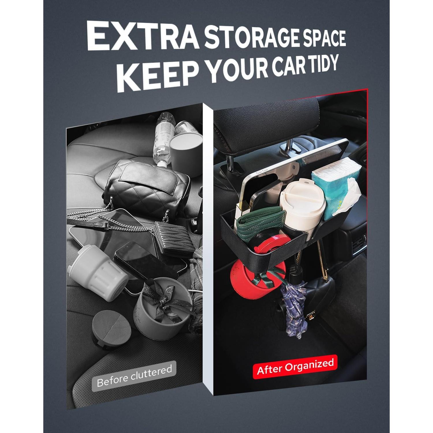 Organizador de Respaldo de Asiento de Coche Benlari Negro 3 en 1