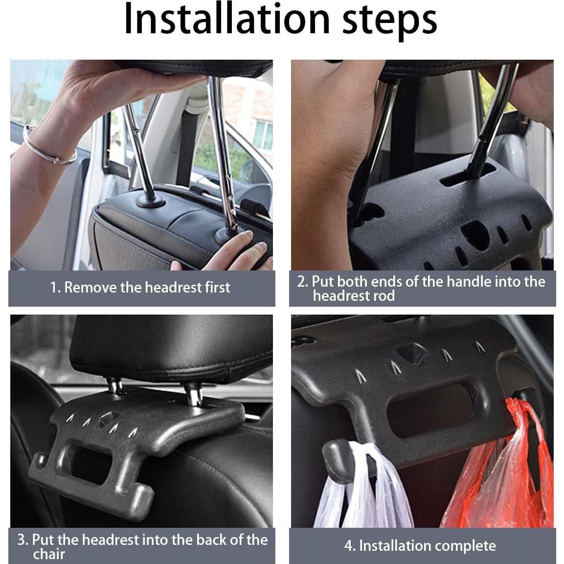 Gancho para Reposacabezas AUCELI - Organizador de Coche, 2 Piezas