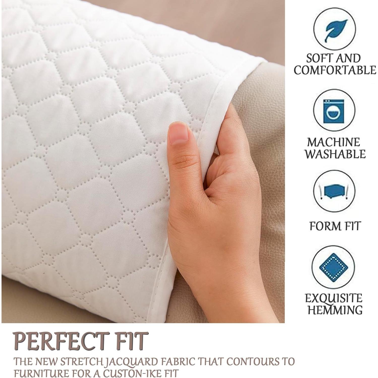 Funda de reposabrazos y reposacabezas NNSMUN Beige 3 plazas