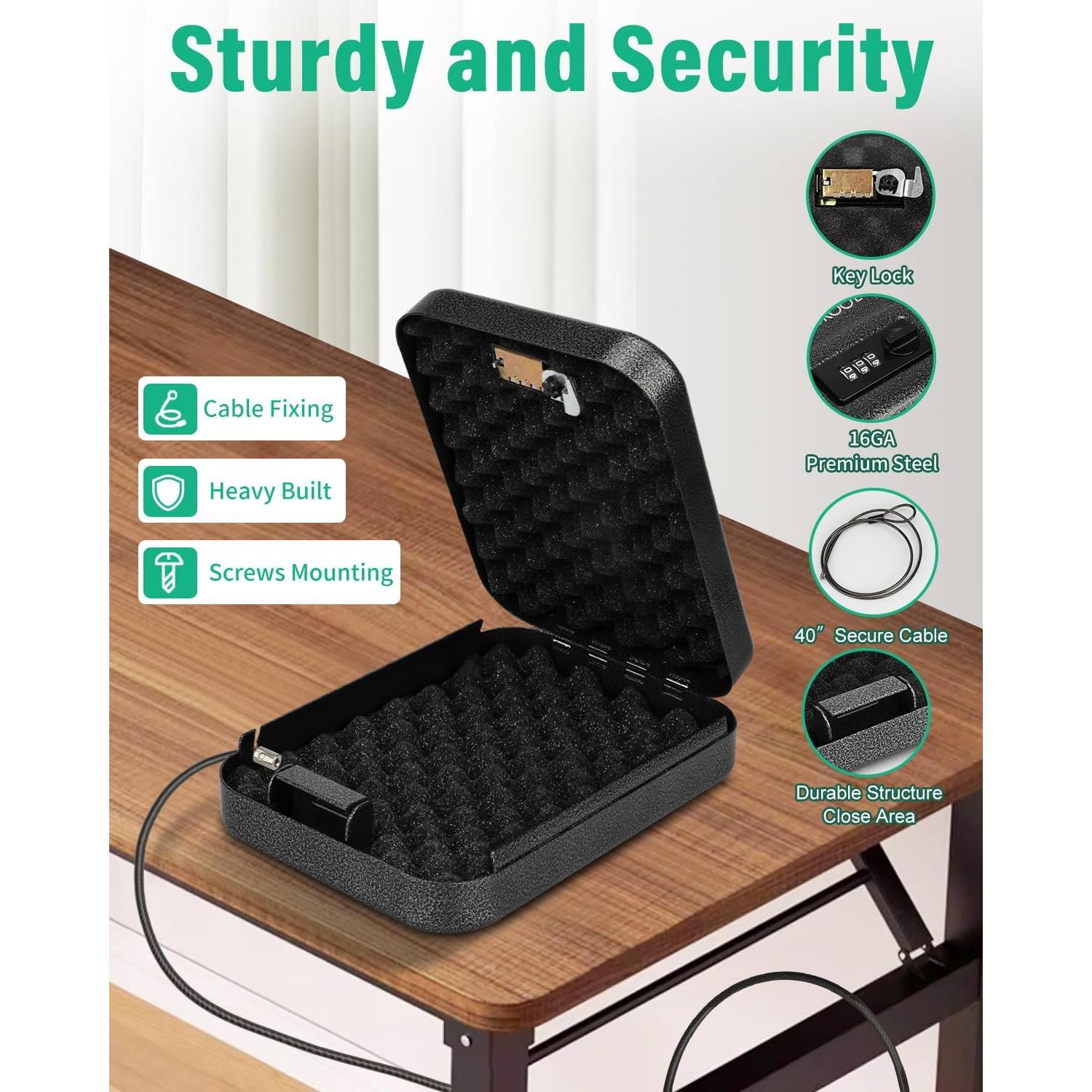 Caja de Seguridad Portátil BAGKOOL con Cerradura de Combinación 3 Dígitos