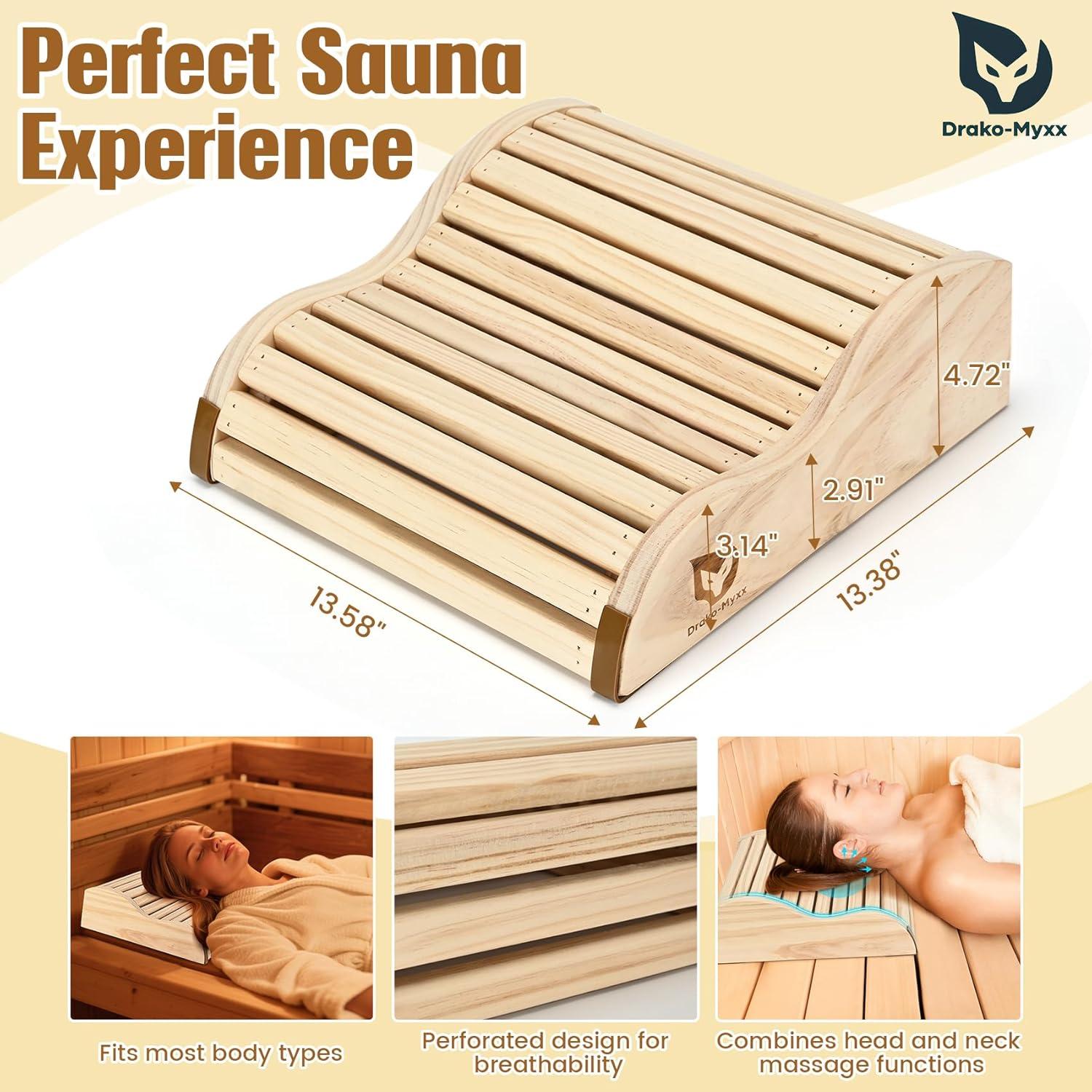 Reposacabezas de Sauna Drako-Myxx de Cedro Hecho a Mano