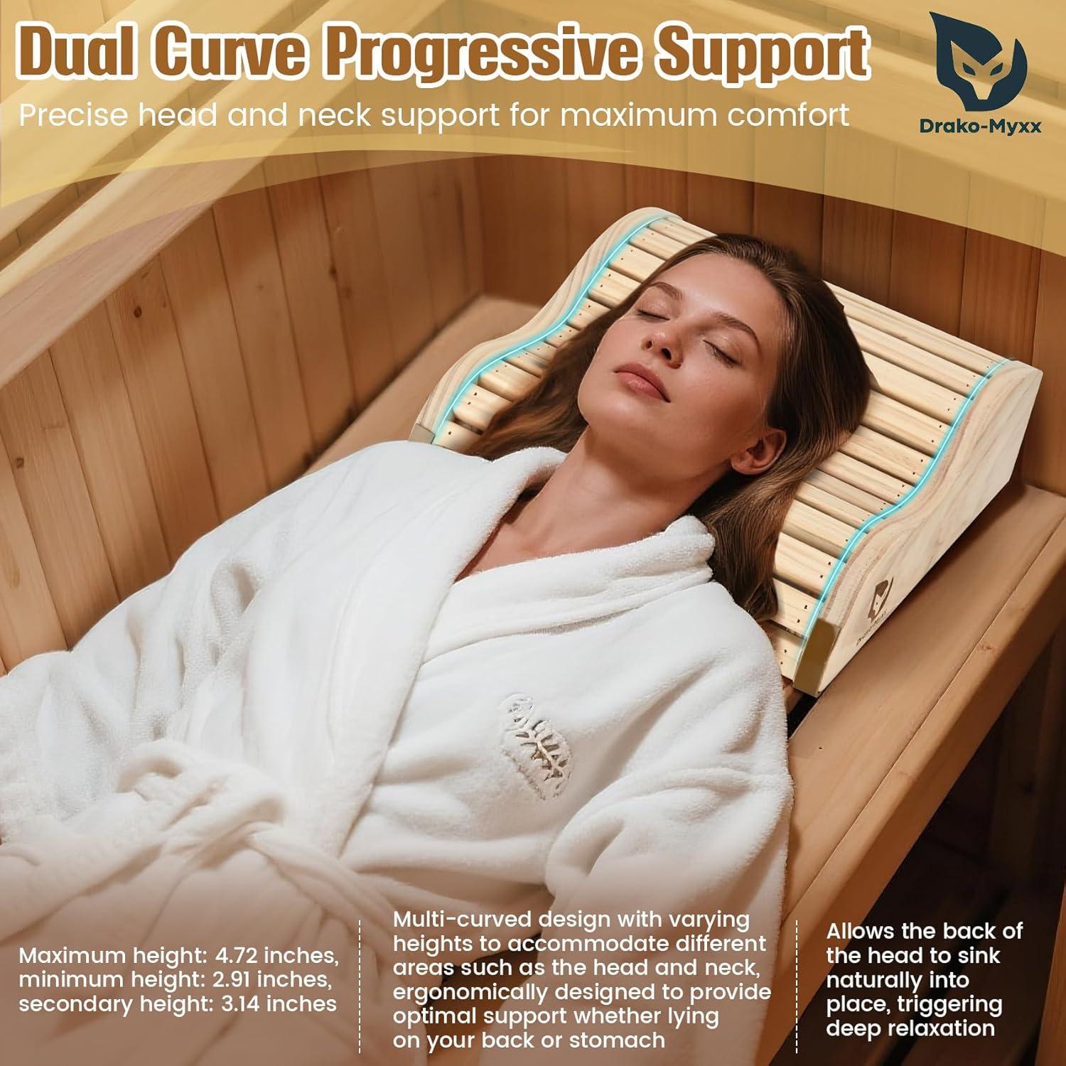 Reposacabezas de Sauna Drako-Myxx de Cedro Hecho a Mano