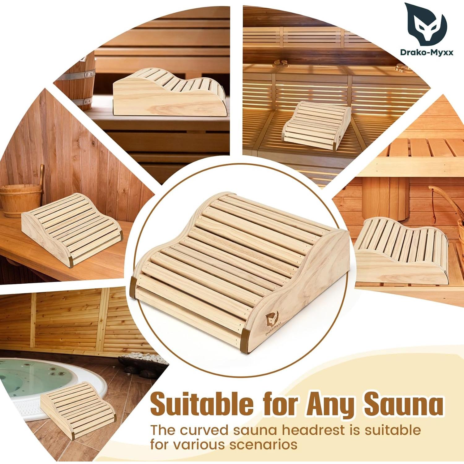 Reposacabezas de Sauna Drako-Myxx de Cedro Hecho a Mano