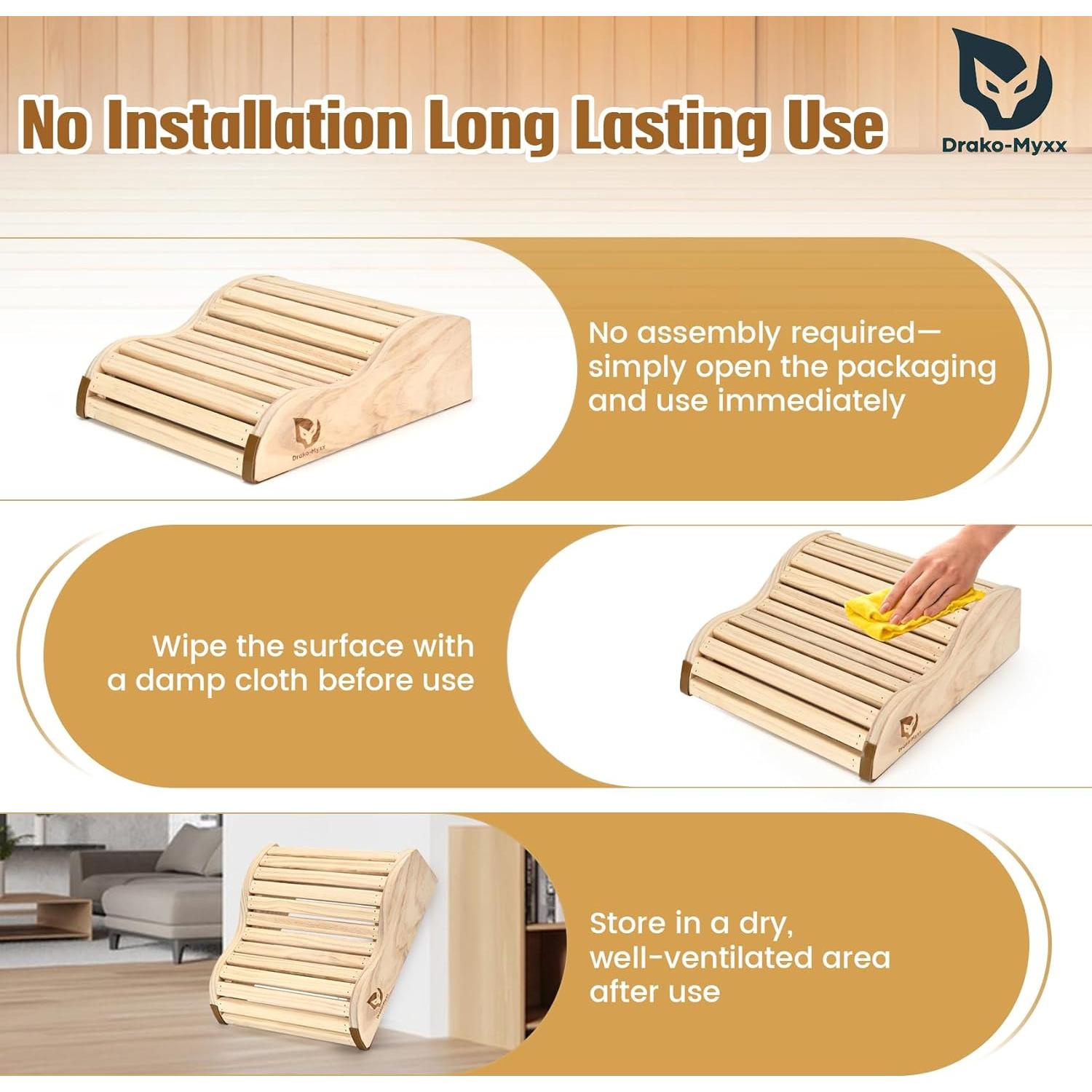 Reposacabezas de Sauna Drako-Myxx de Cedro Hecho a Mano