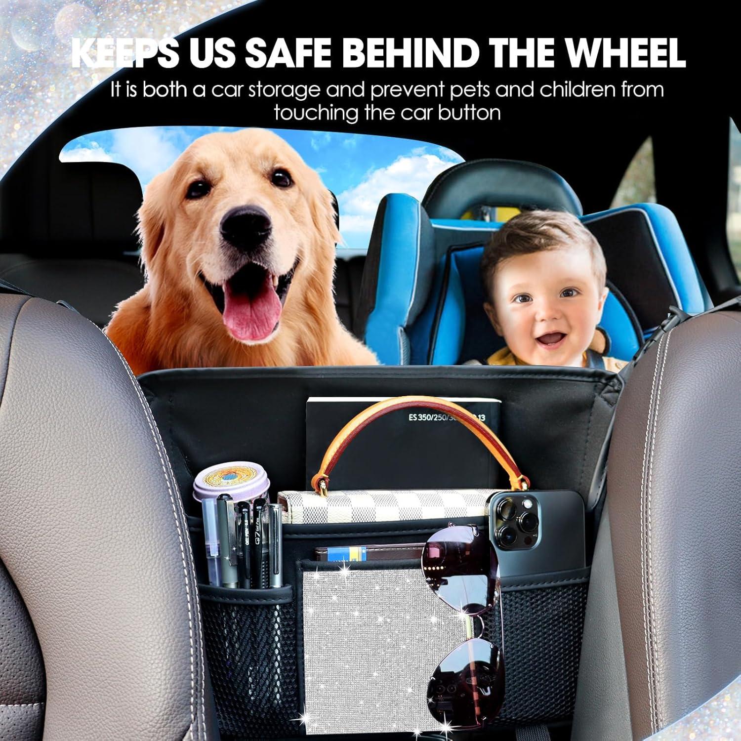 Organizador de Asiento Donpeshe Negro con Diamantes Brillantes