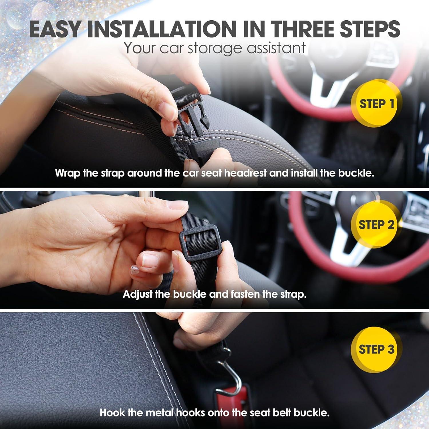 Organizador de Asiento Donpeshe Negro con Diamantes Brillantes