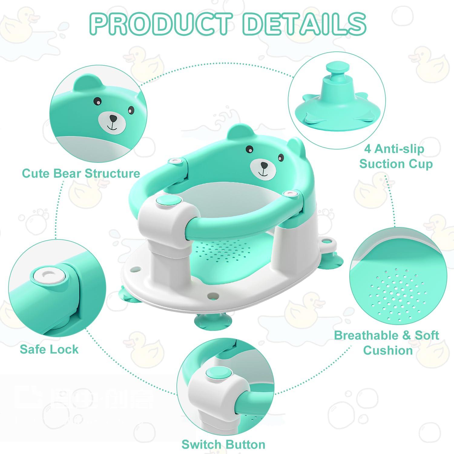 Asiento de Baño para Bebés Menta YT-8897 Antideslizante