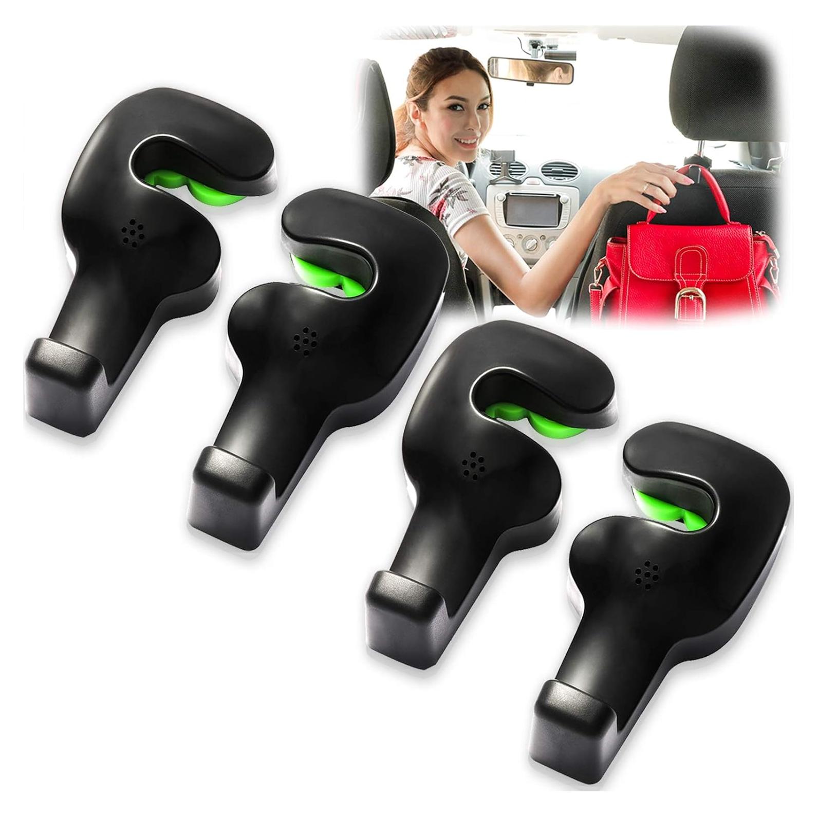 Ganchos para Bolsos de Auto Phovana - 4 Piezas Negro