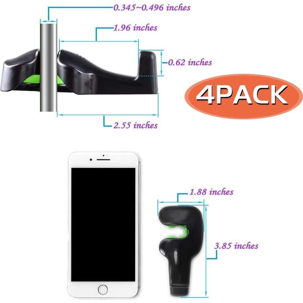 Ganchos para Bolsos de Auto Phovana - 4 Piezas Negro