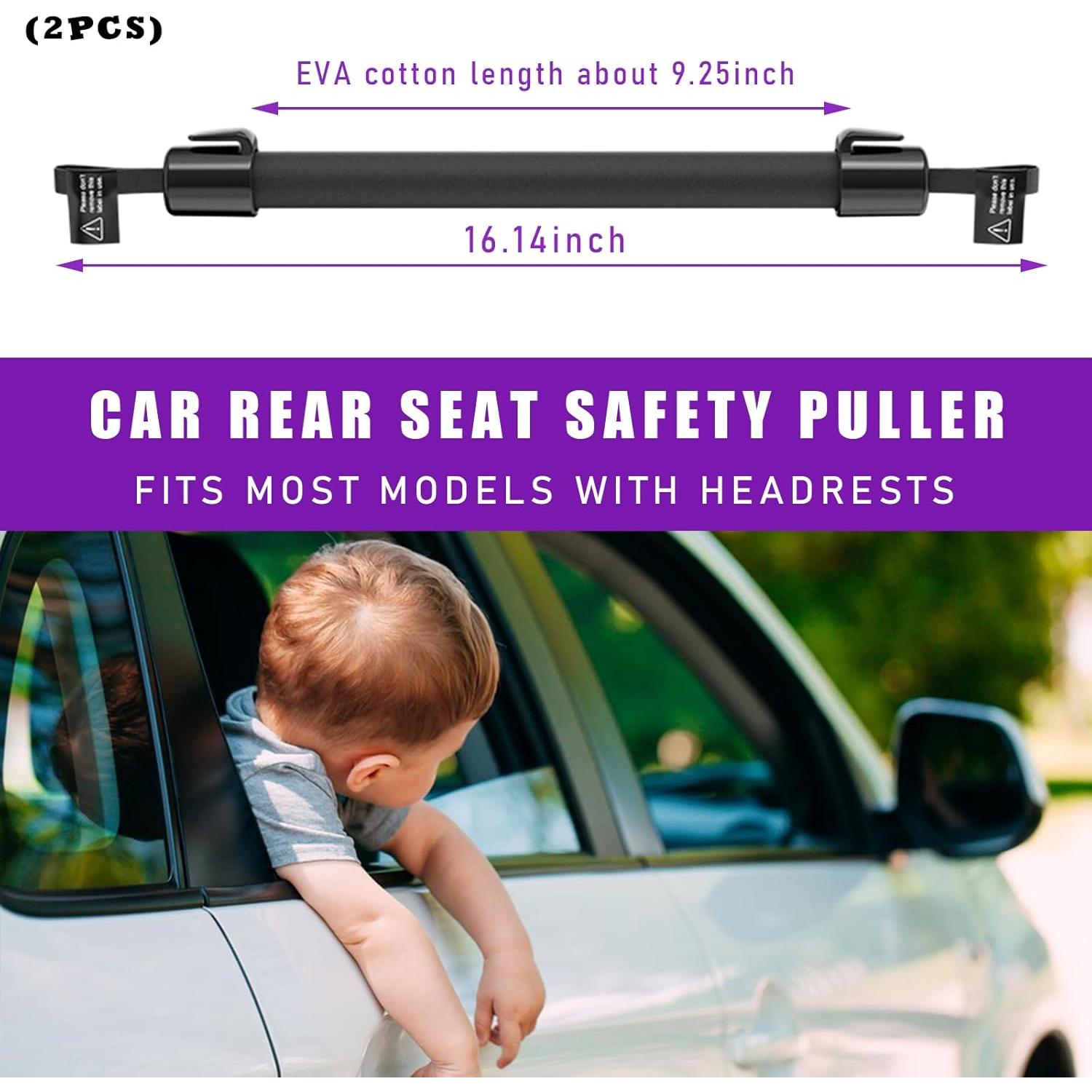 Agarre de Reposacabezas de Coche Dickno 2 PCS Negro