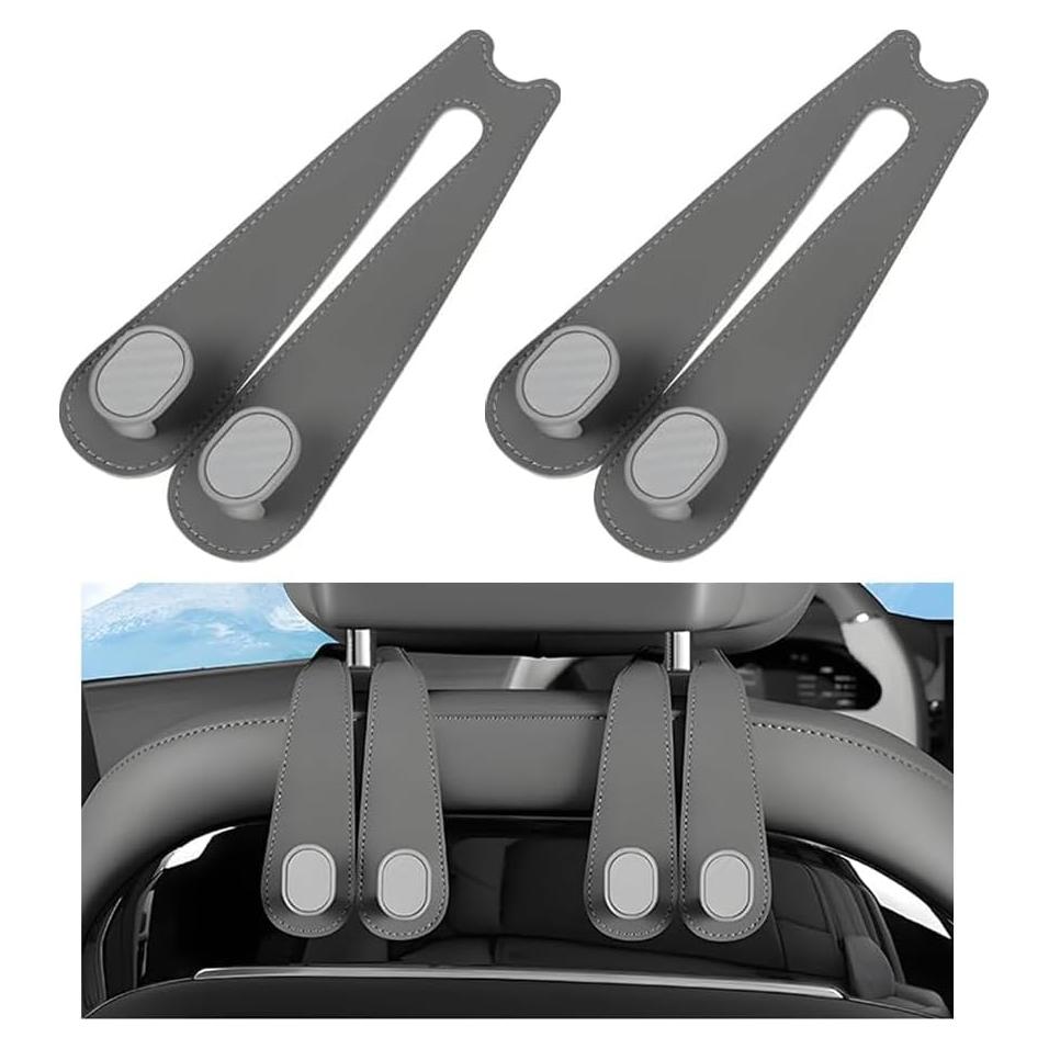 Ganchos para Reposacabezas de Coche FALVFUN 2PCS Gris