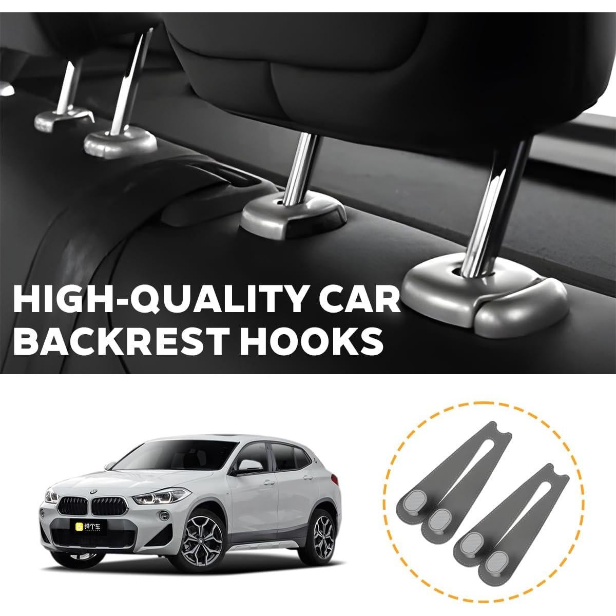 Ganchos para Reposacabezas de Coche FALVFUN 2PCS Gris