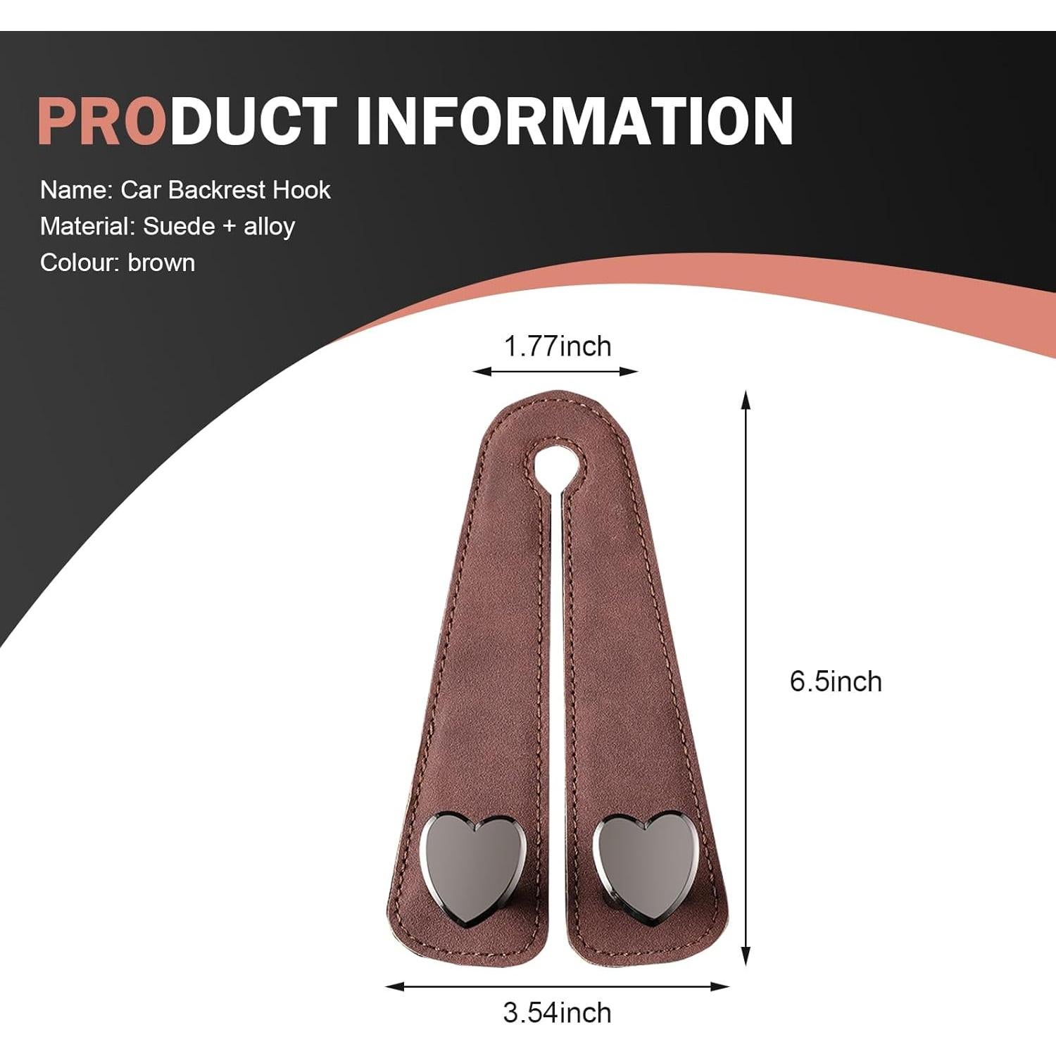 Ganchos para Asiento de Coche Opuweiy 2 PCS Marrón Soporte Teléfono