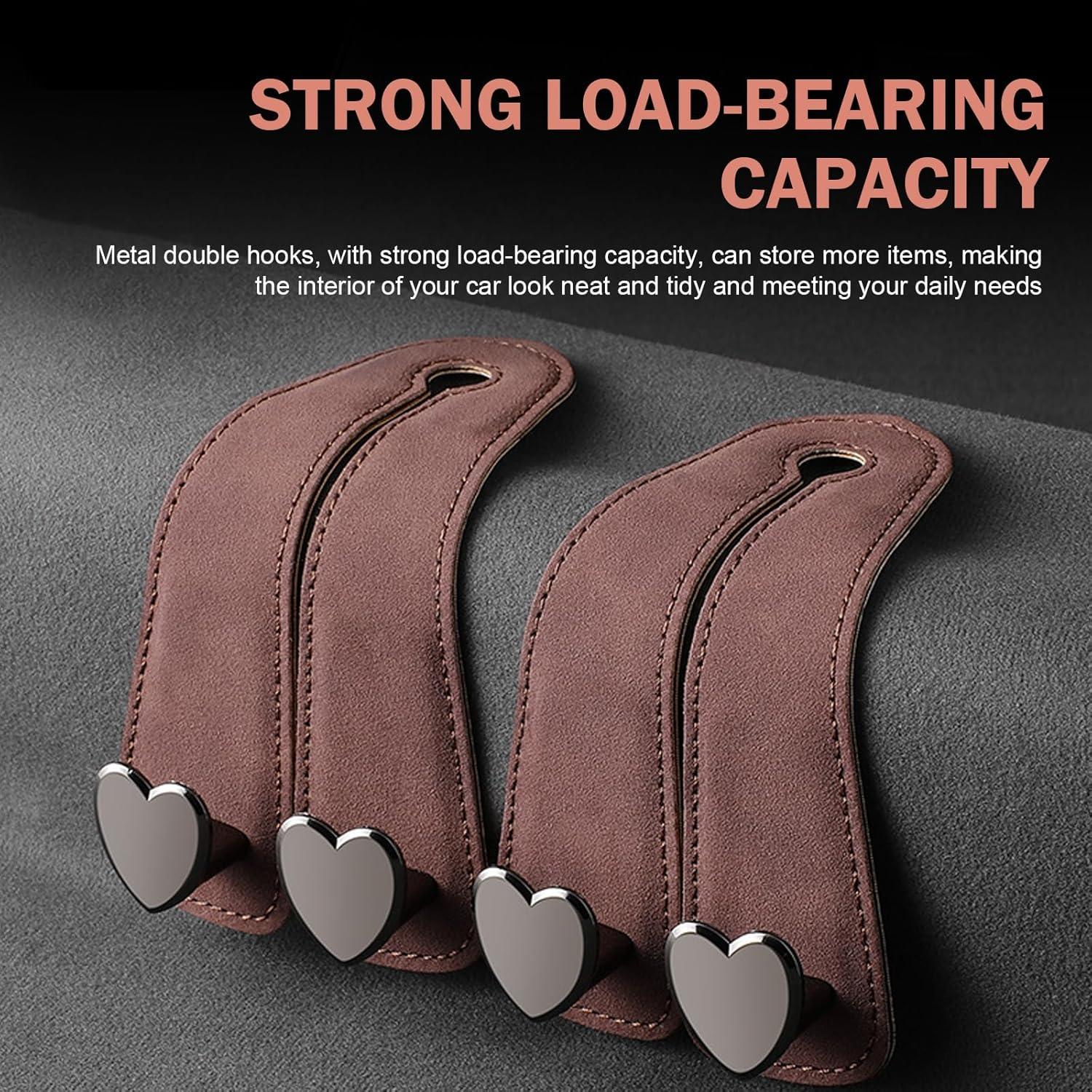 Ganchos para Asiento de Coche Opuweiy 2 PCS Marrón Soporte Teléfono
