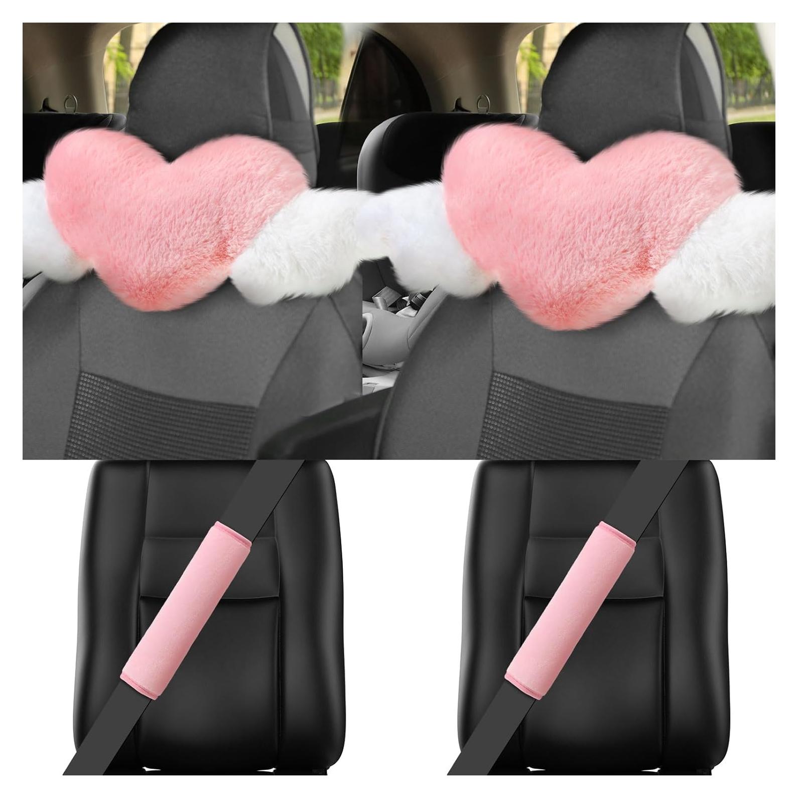 Juego de Accesorios para Auto 4 Piezas Rosa Kawaii
