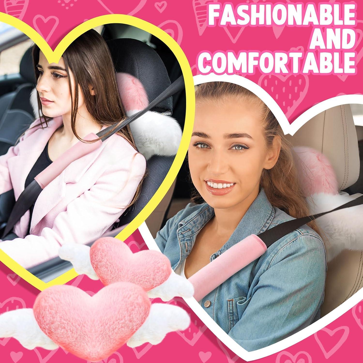 Juego de Accesorios para Auto 4 Piezas Rosa Kawaii