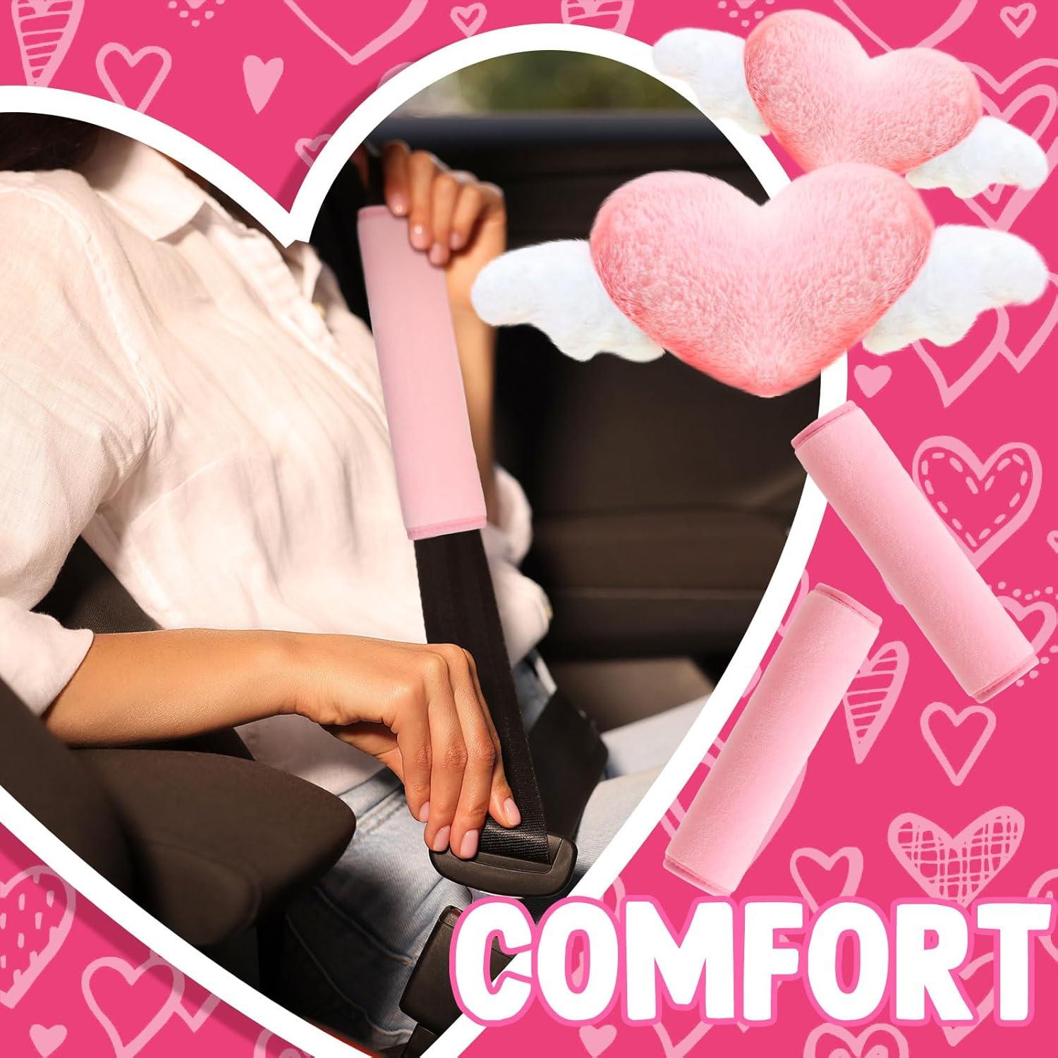 Juego de Accesorios para Auto 4 Piezas Rosa Kawaii