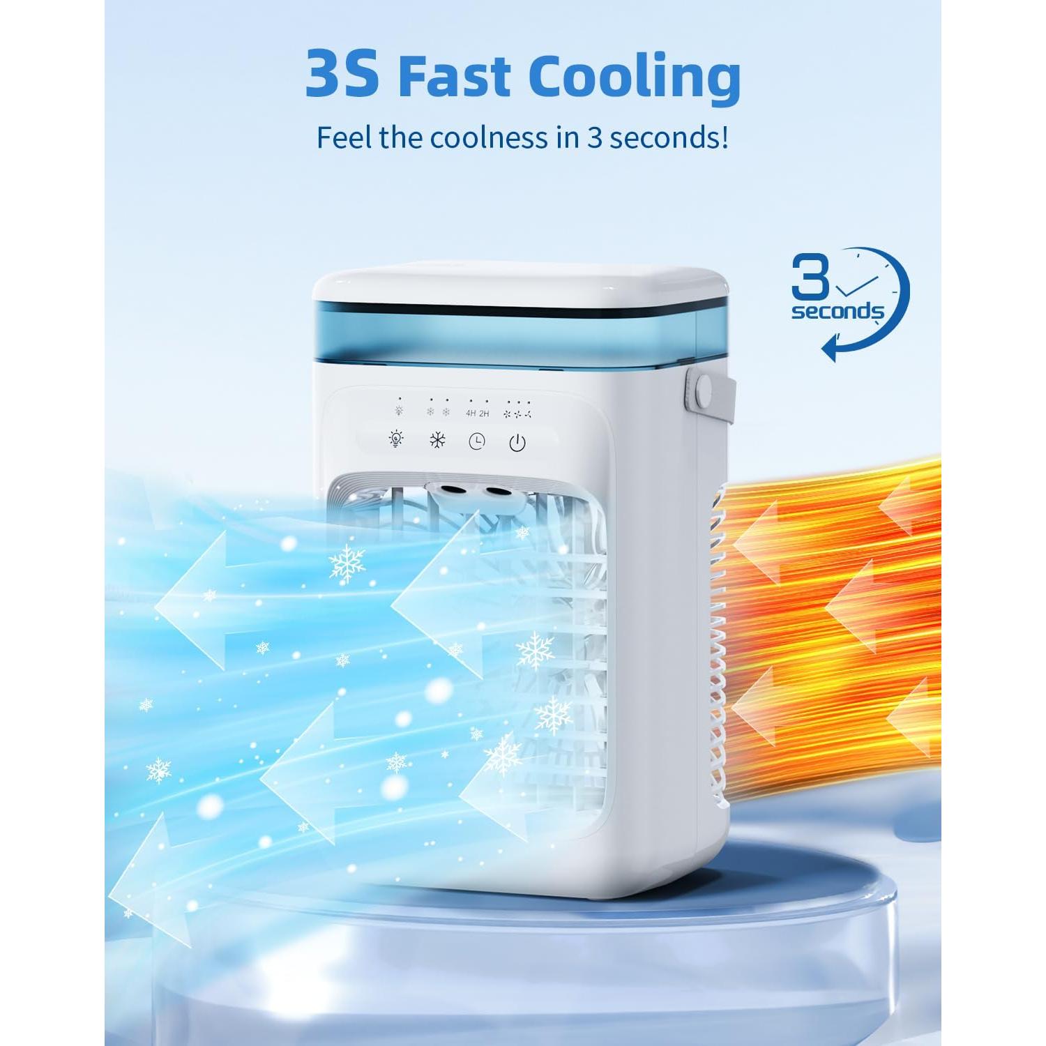 Acondicionador de Aire Portátil PUGEFUJI F35 Blanco 3 Velocidades