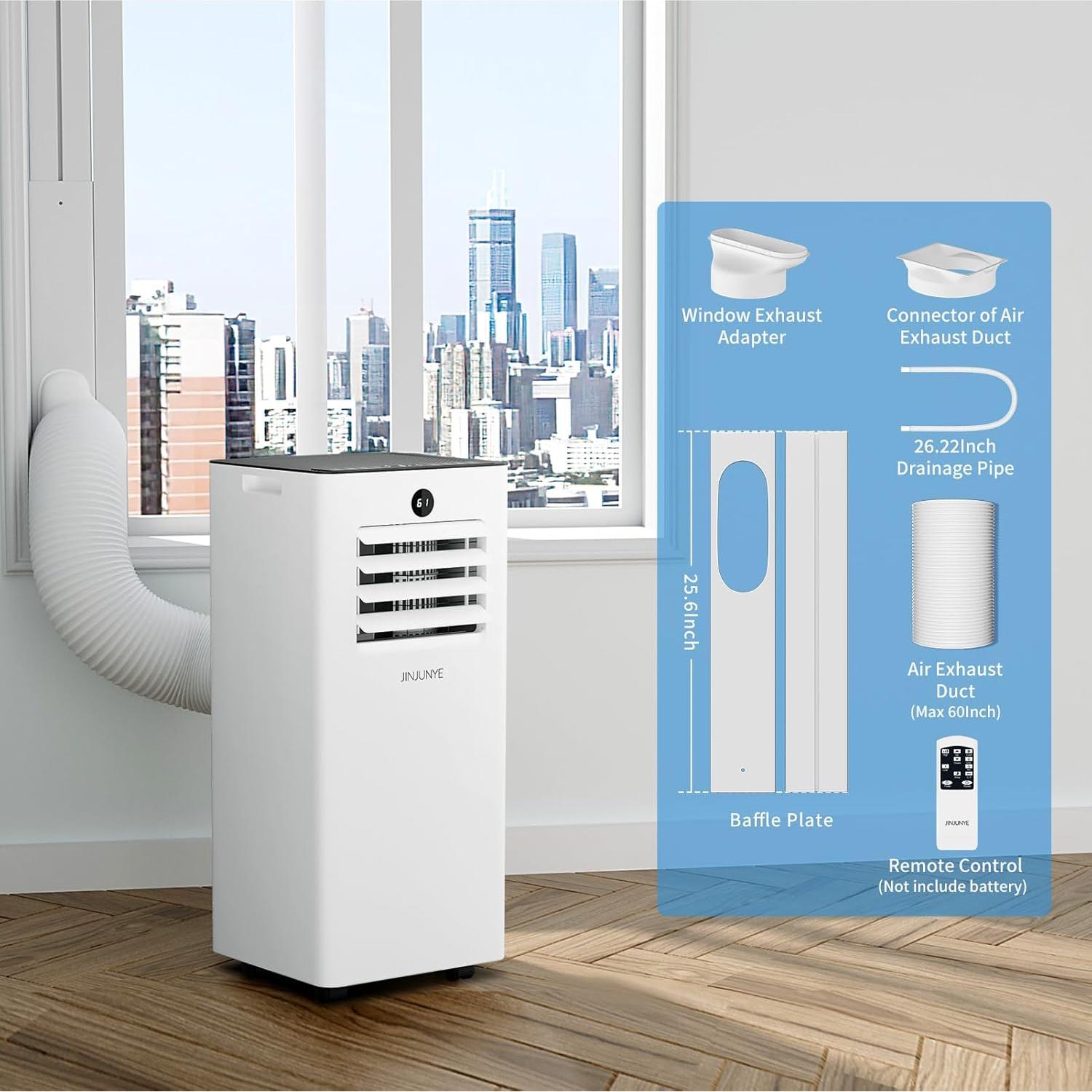 Acondicionador de Aire Portátil JINJUNYE 10,000 BTU 3 en 1
