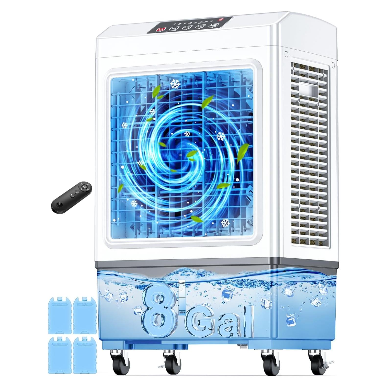 FANCOLE Enfriador de Aire Evaporativo 2100 CFM 30.28L Portátil