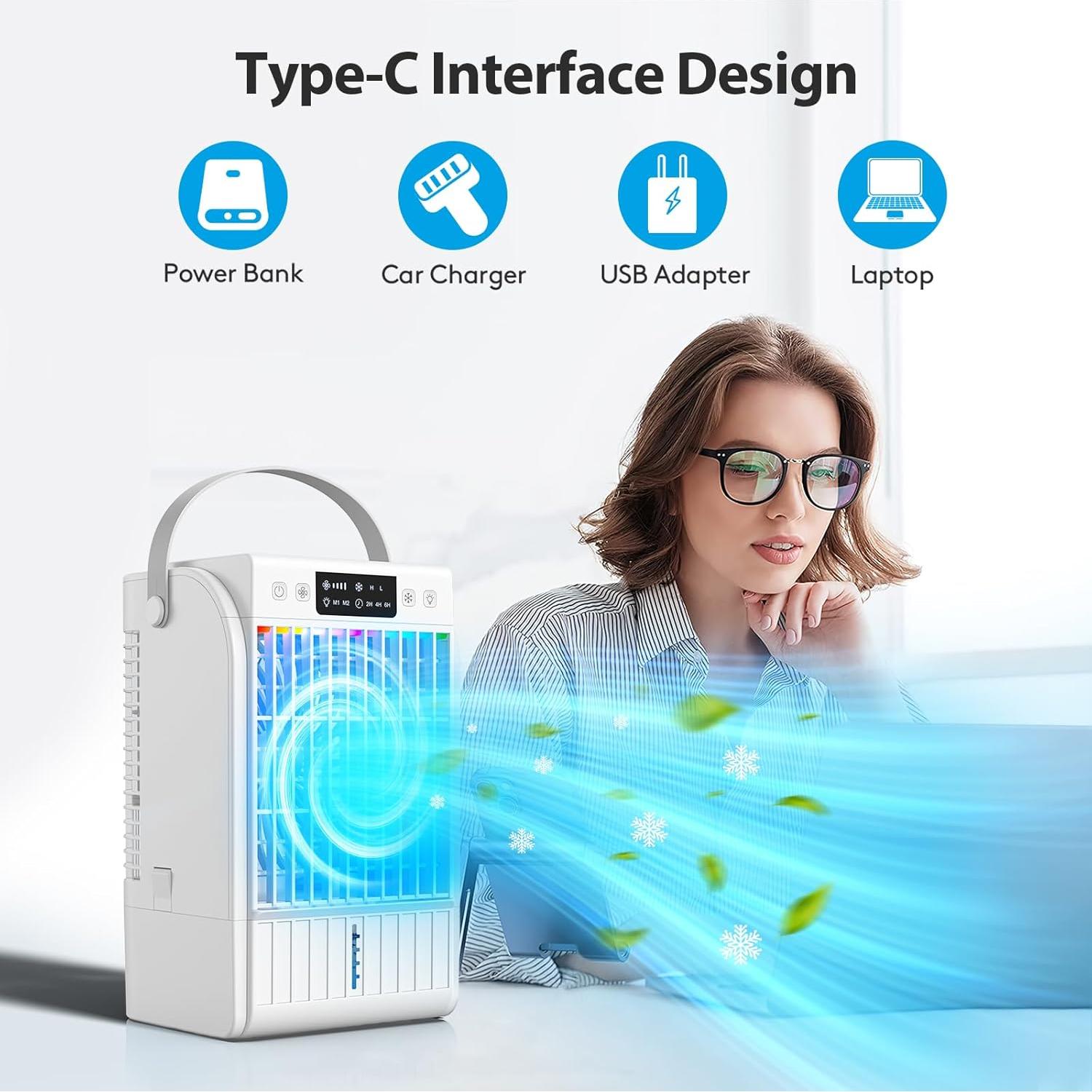 Aire Acondicionado Portátil JYewroom 4-en-1 Blanco 1500ml