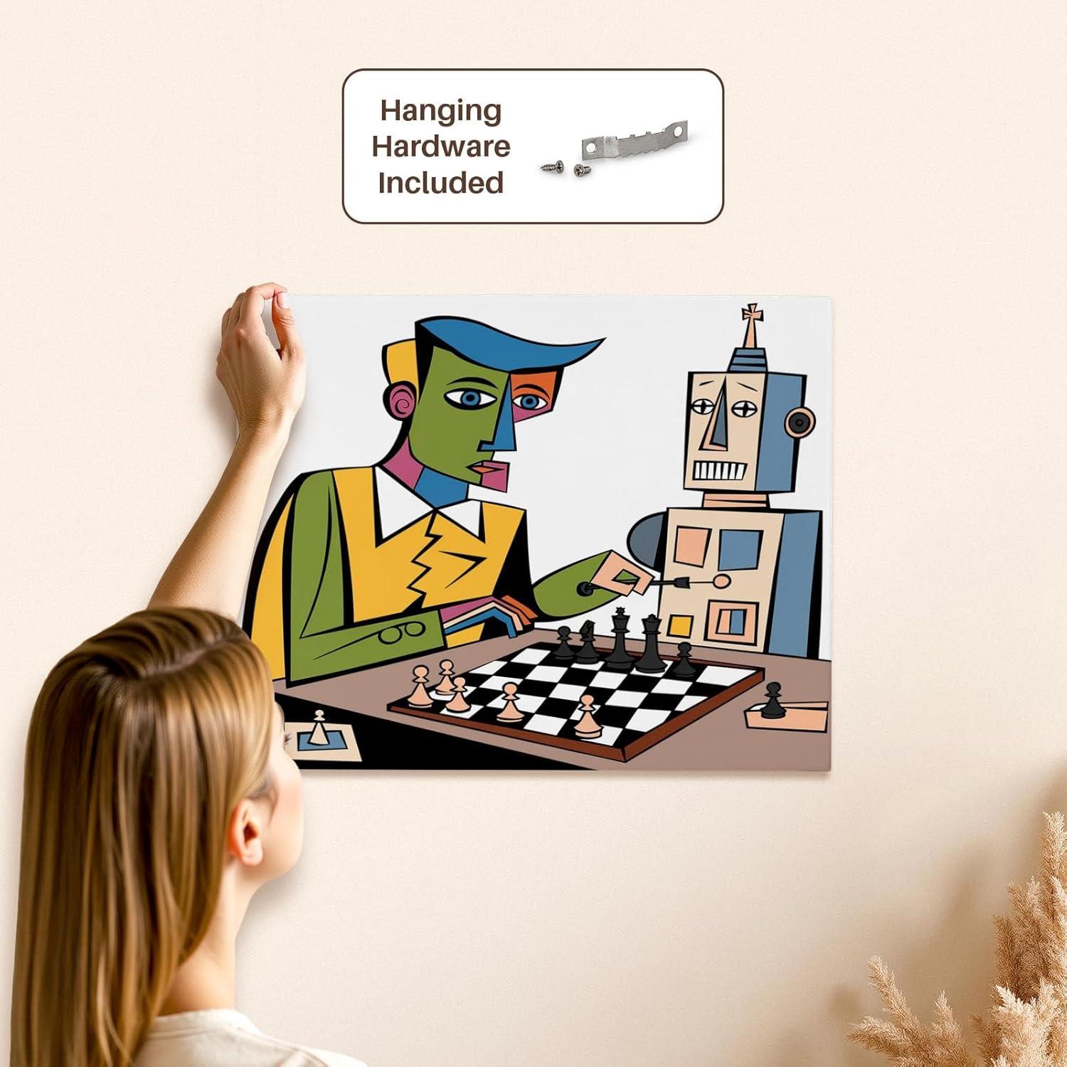 Lienzo 3dRose Ajedrez Divertido 40.6x50.8 cm Premium